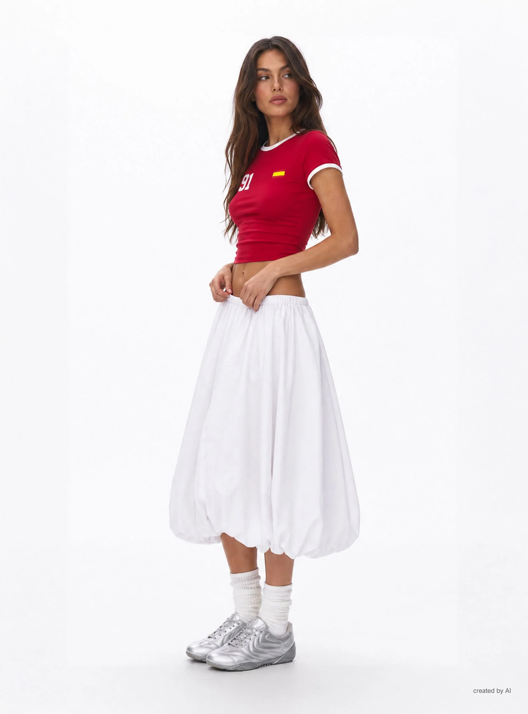 T-shirt crop con stampa numero - Image 2