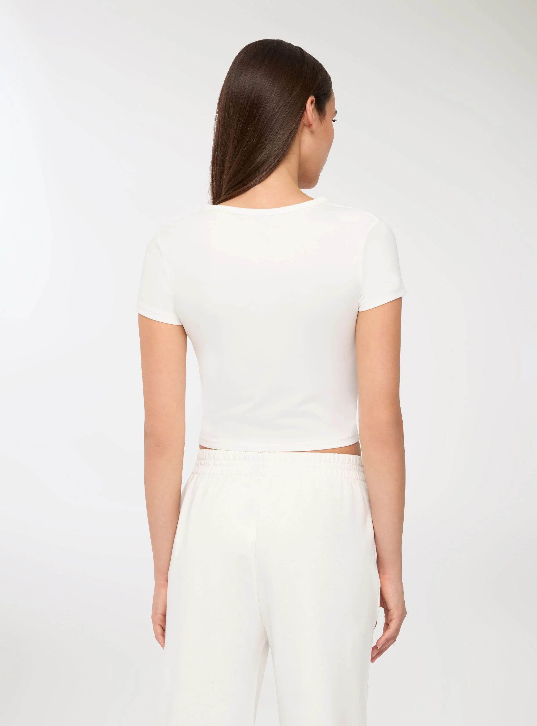 T-shirt crop con stampe