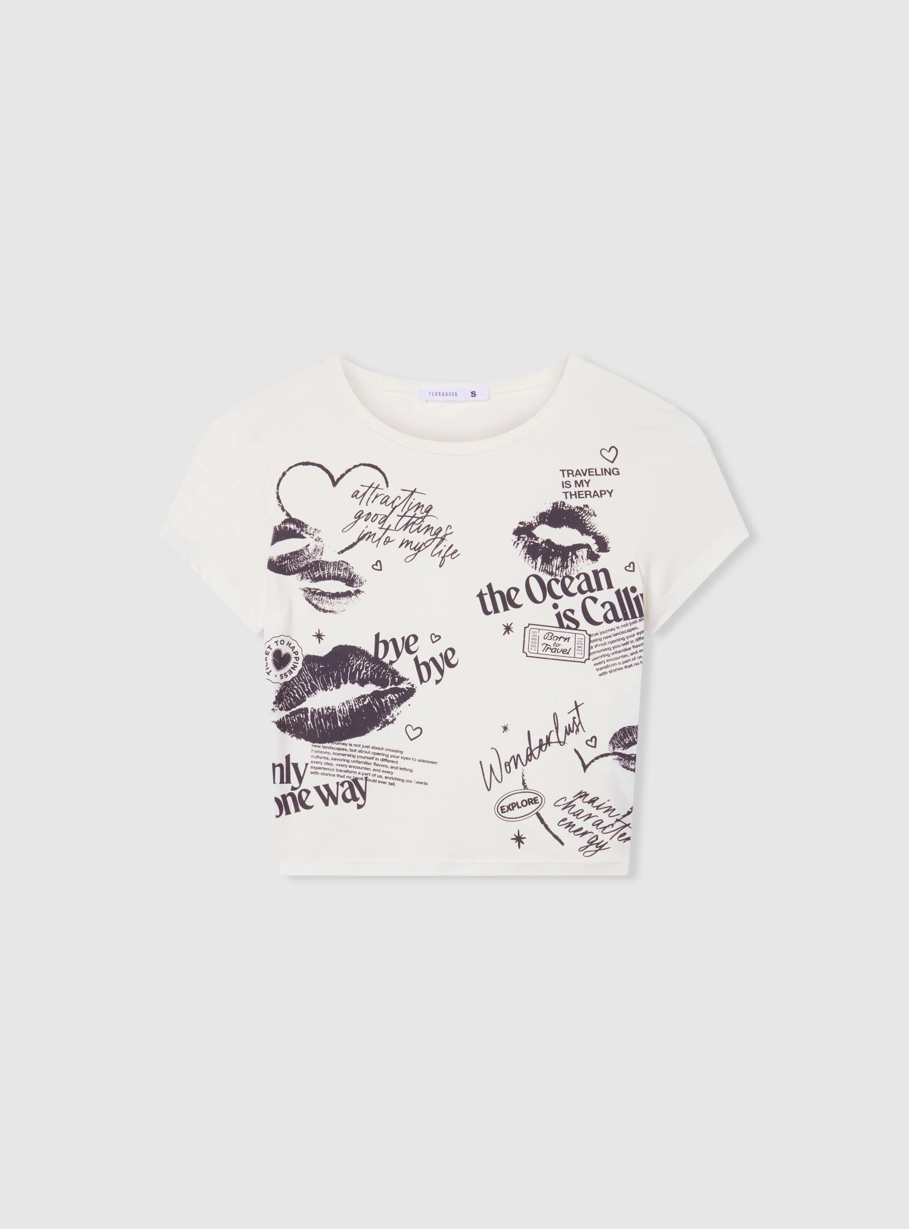 T-shirt crop con stampe - Image 7