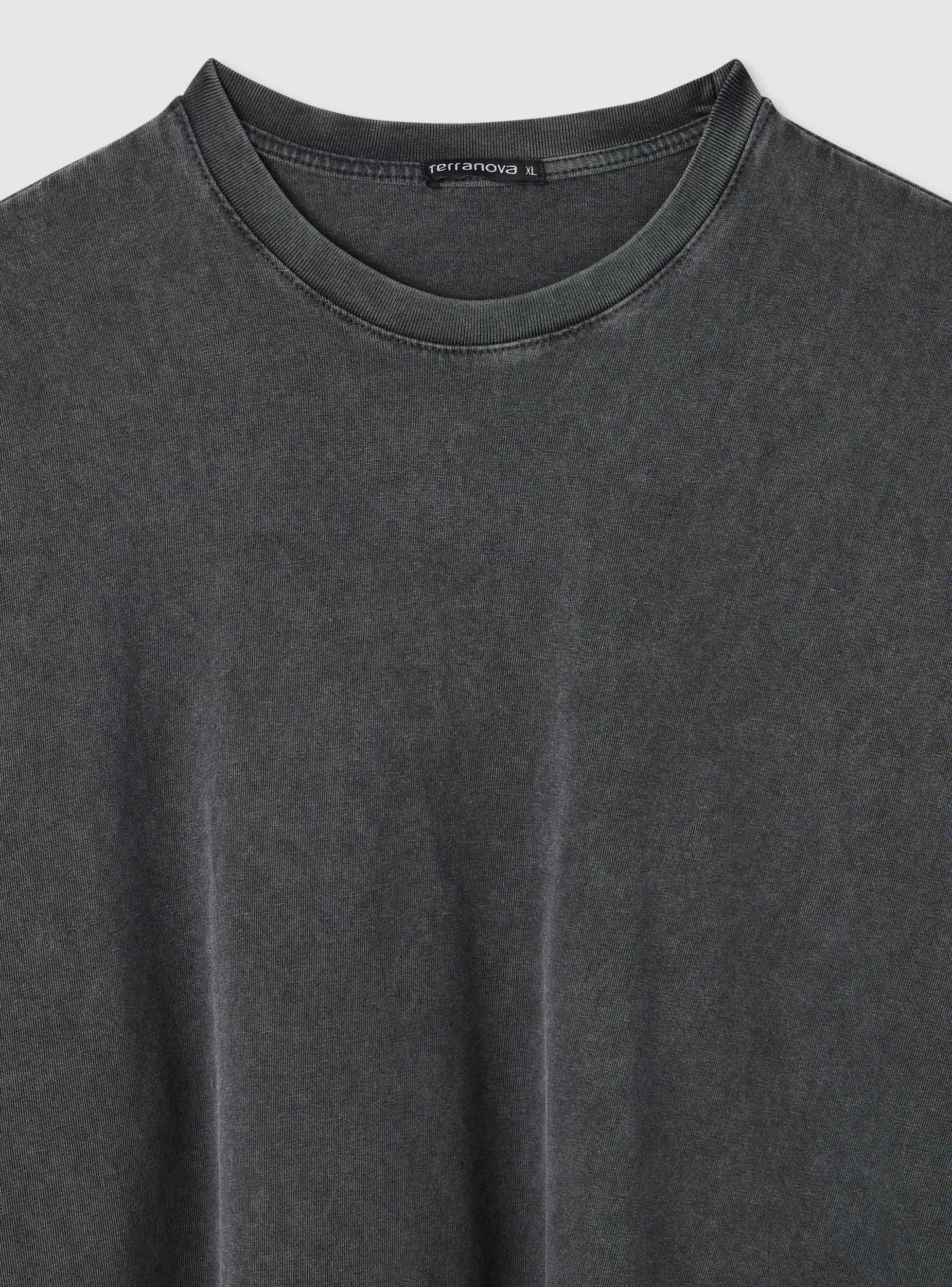 T-shirt crop con taglio vivo effetto acid wash - Image 7