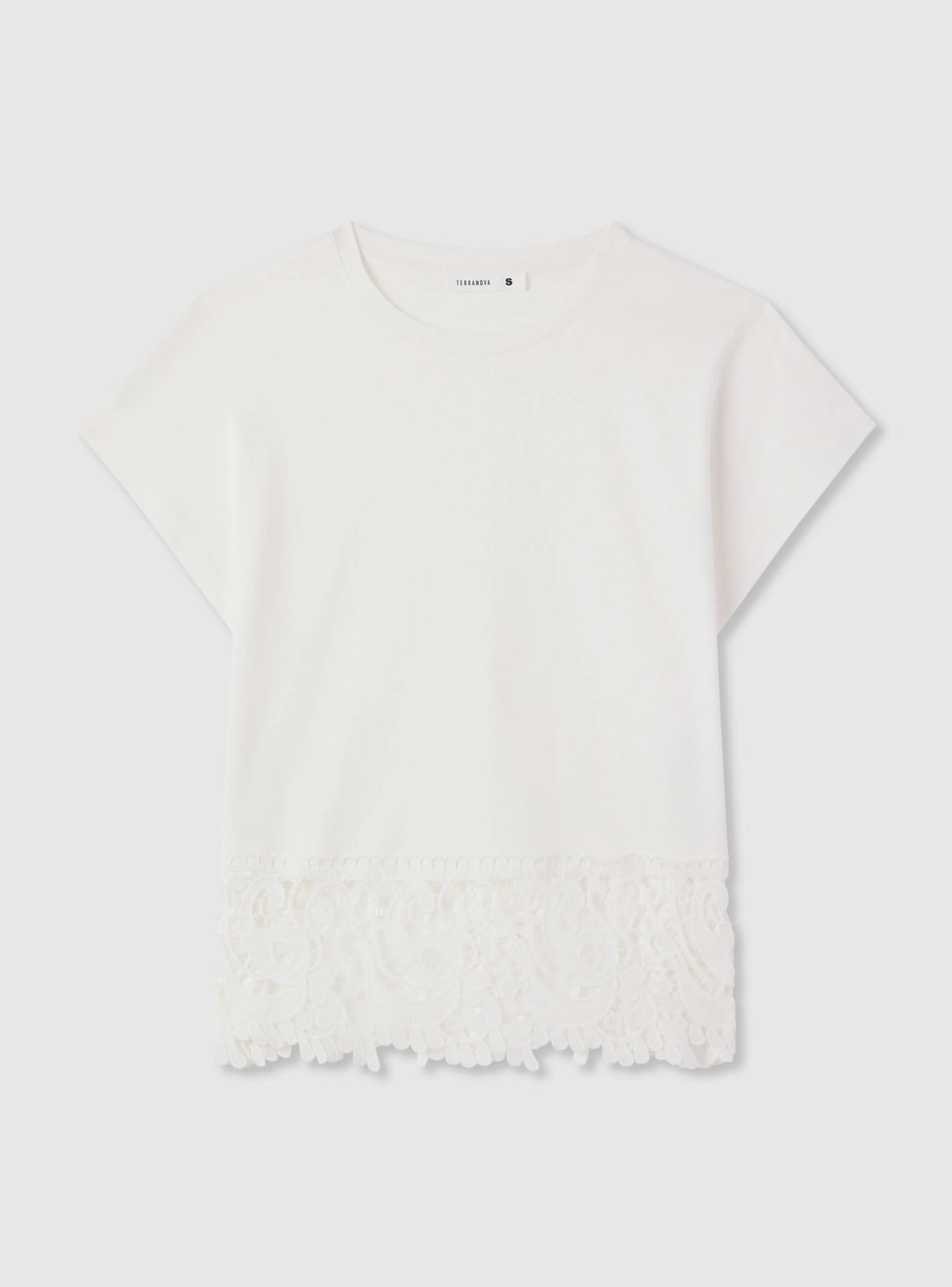 T-shirt crop fondo passamaneria macramè - Image 7