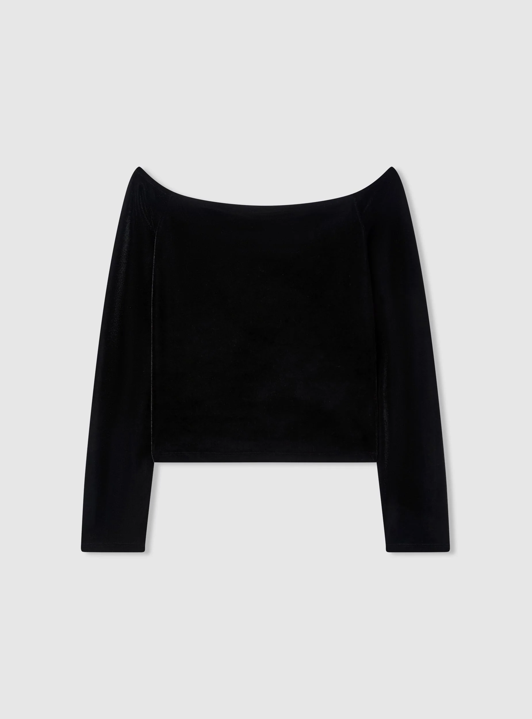 T-shirt crop spalle scoperte in ciniglia - Image 6