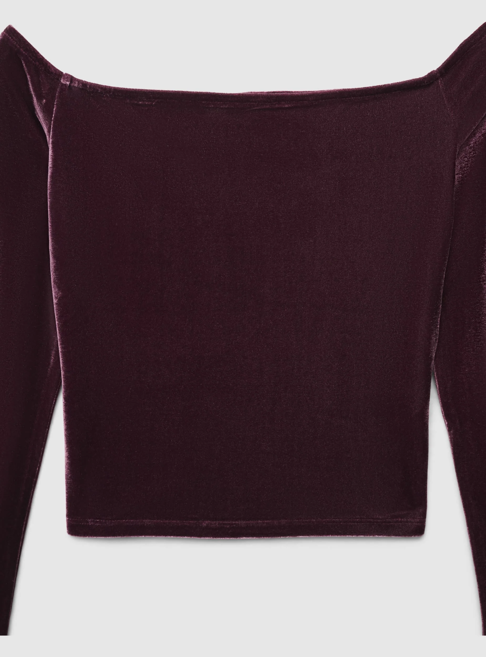 T-shirt crop spalle scoperte in ciniglia - Image 6