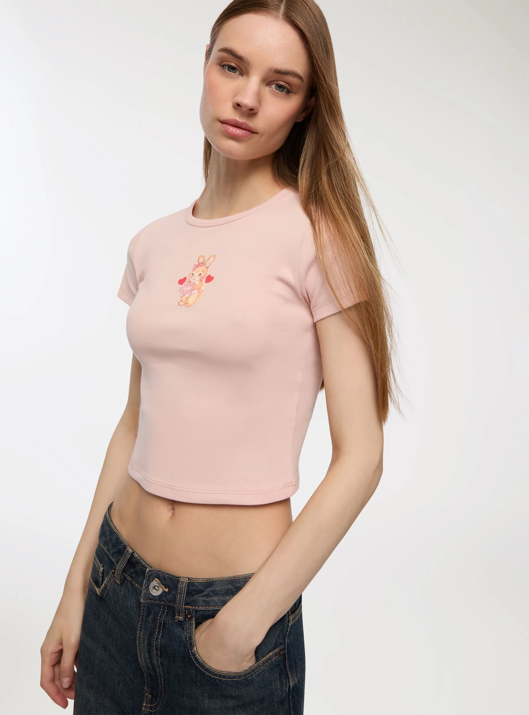 T-shirt crop stampa animaletto - Image 2
