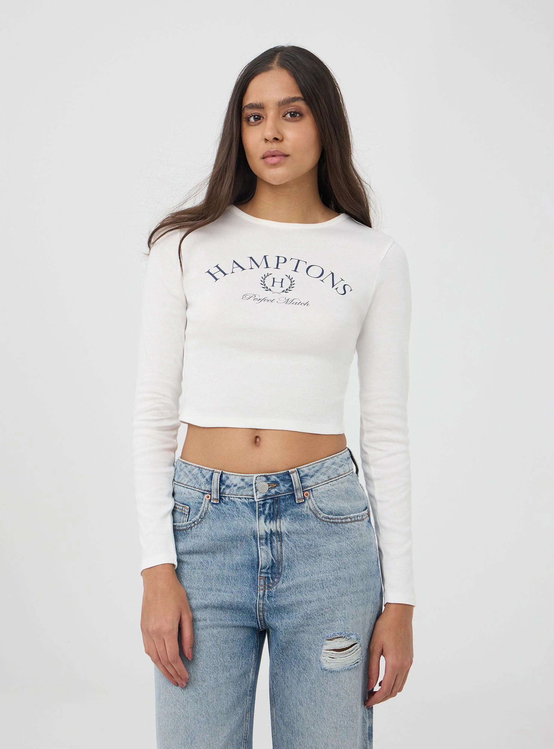 T-shirt crop stampa college - Image 2