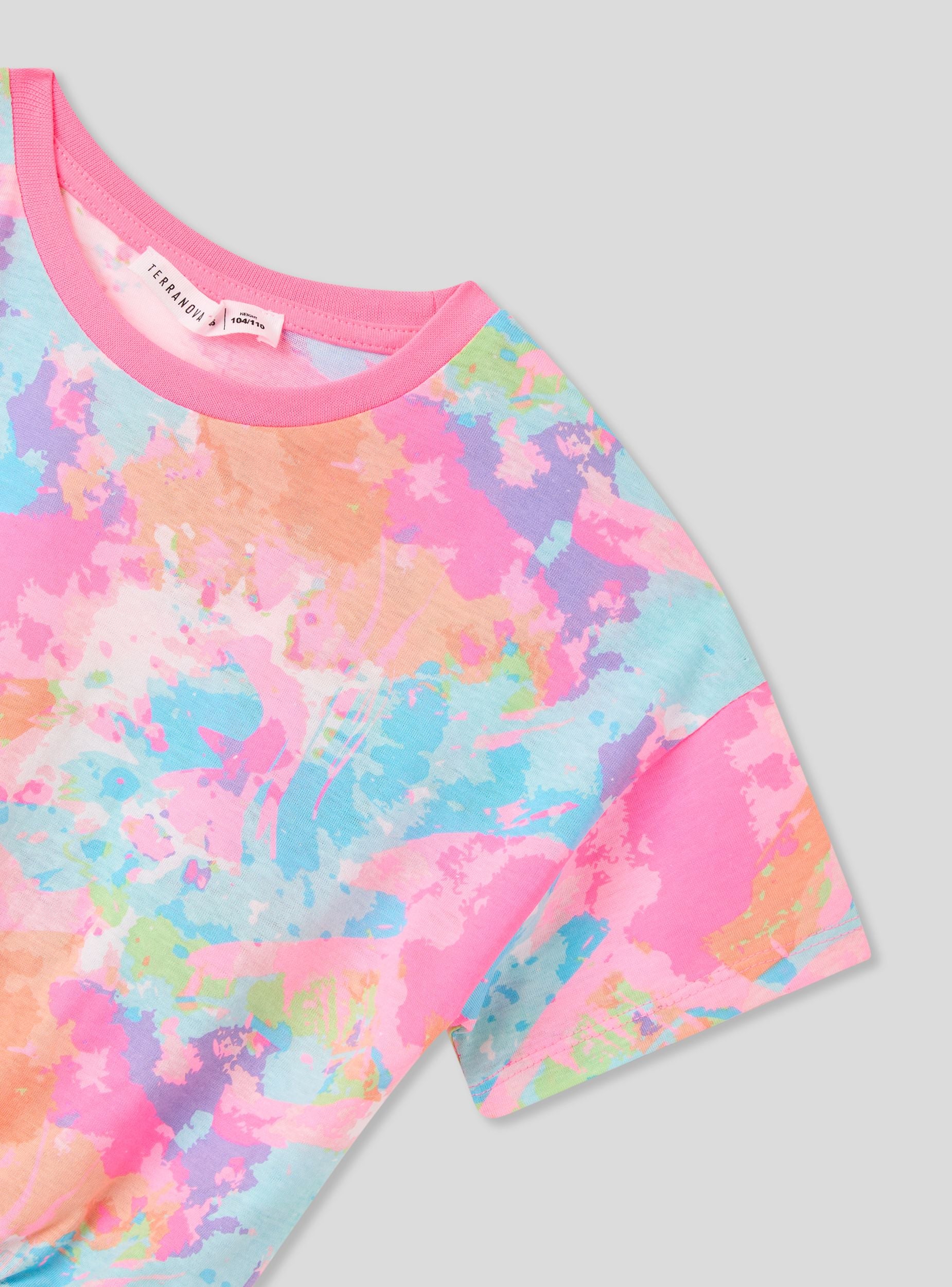 T-shirt crop tie-dye con cordini - Image 6