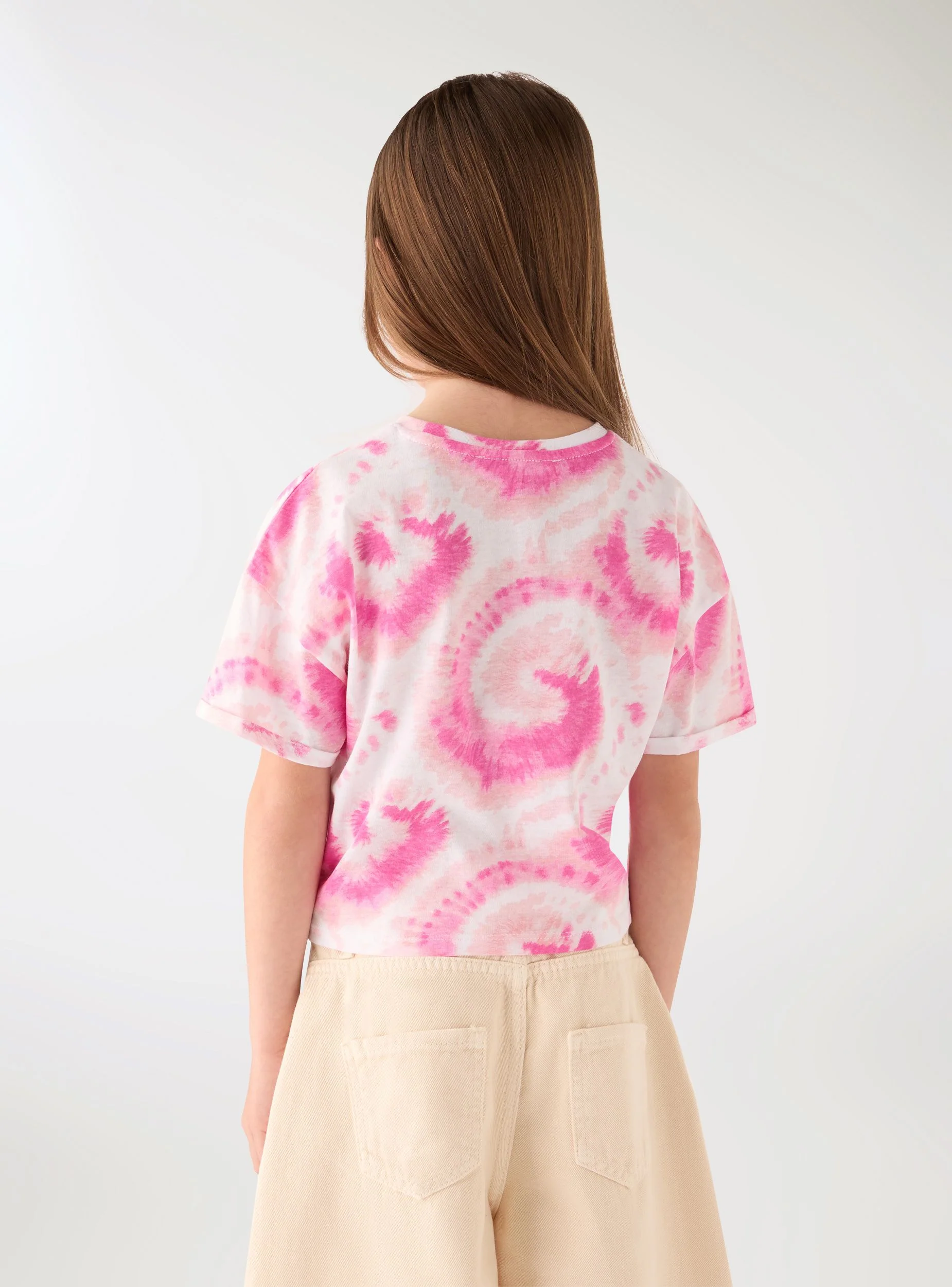 T-shirt crop tie-dye con nodo frontale - Image 3