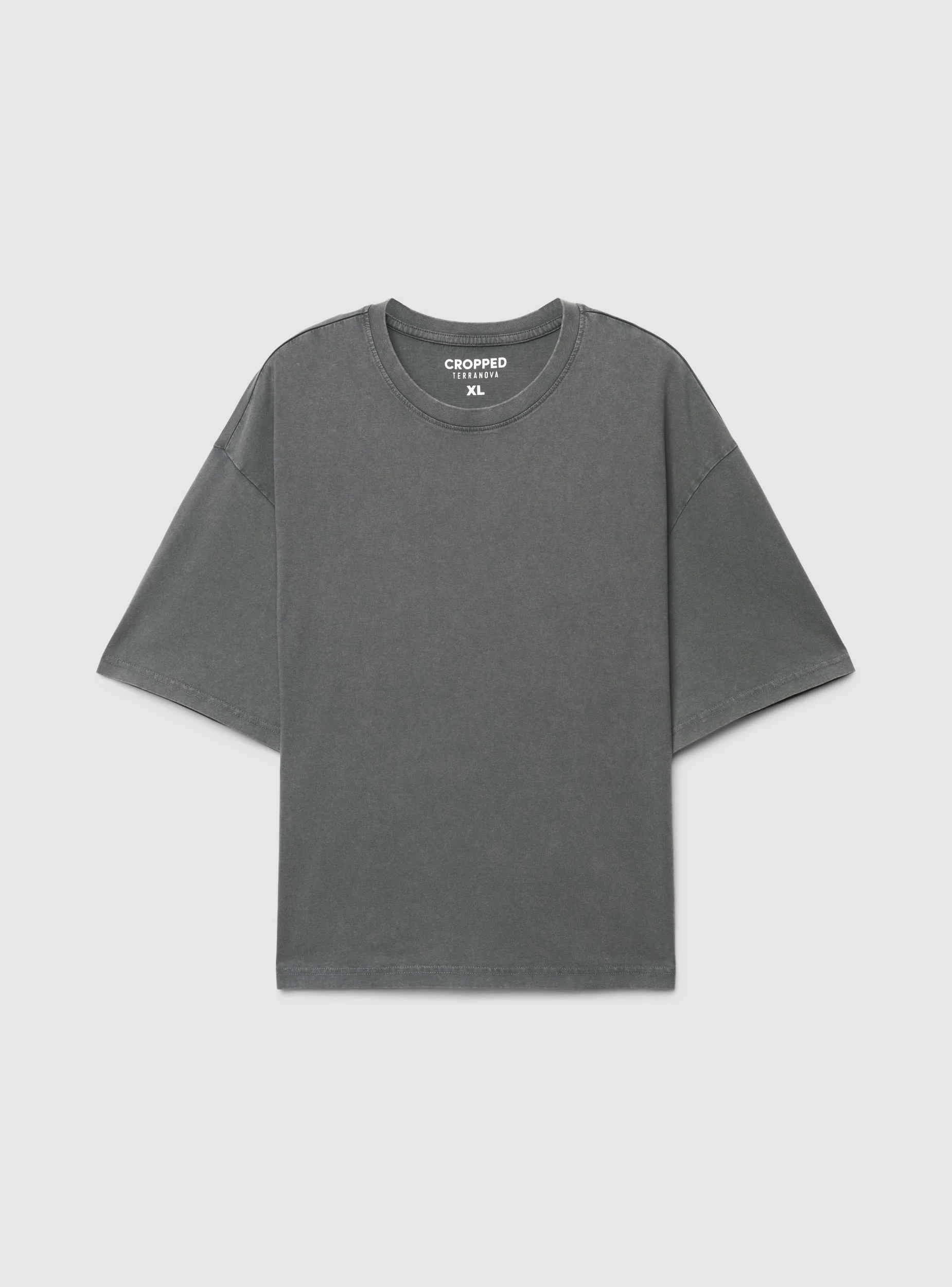 T-shirt crop tinta unita effetto acid wash - Image 7