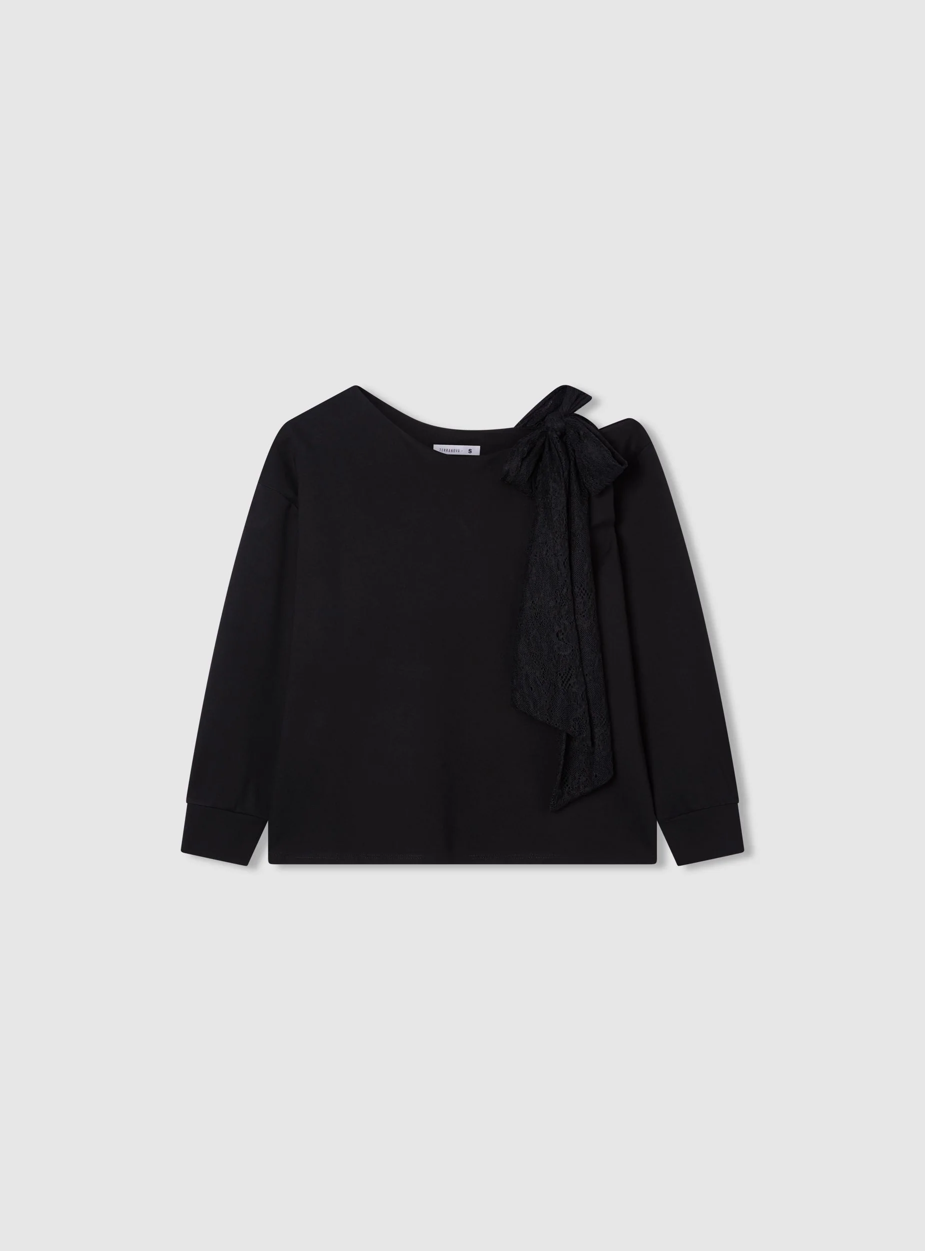 T-shirt cut out fiocco in pizzo - Image 5