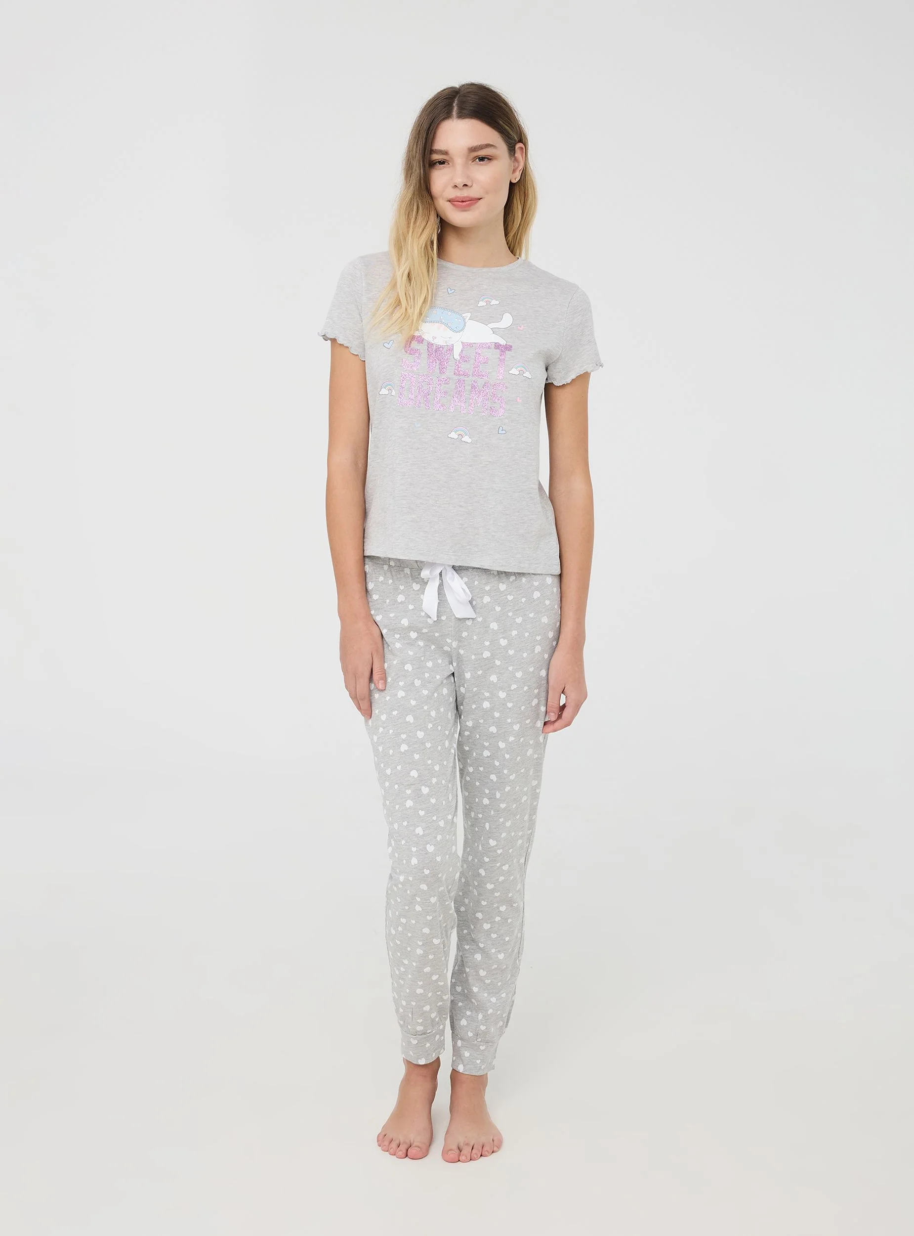 T-shirt del pigiama con scritta e gattino - Image 3