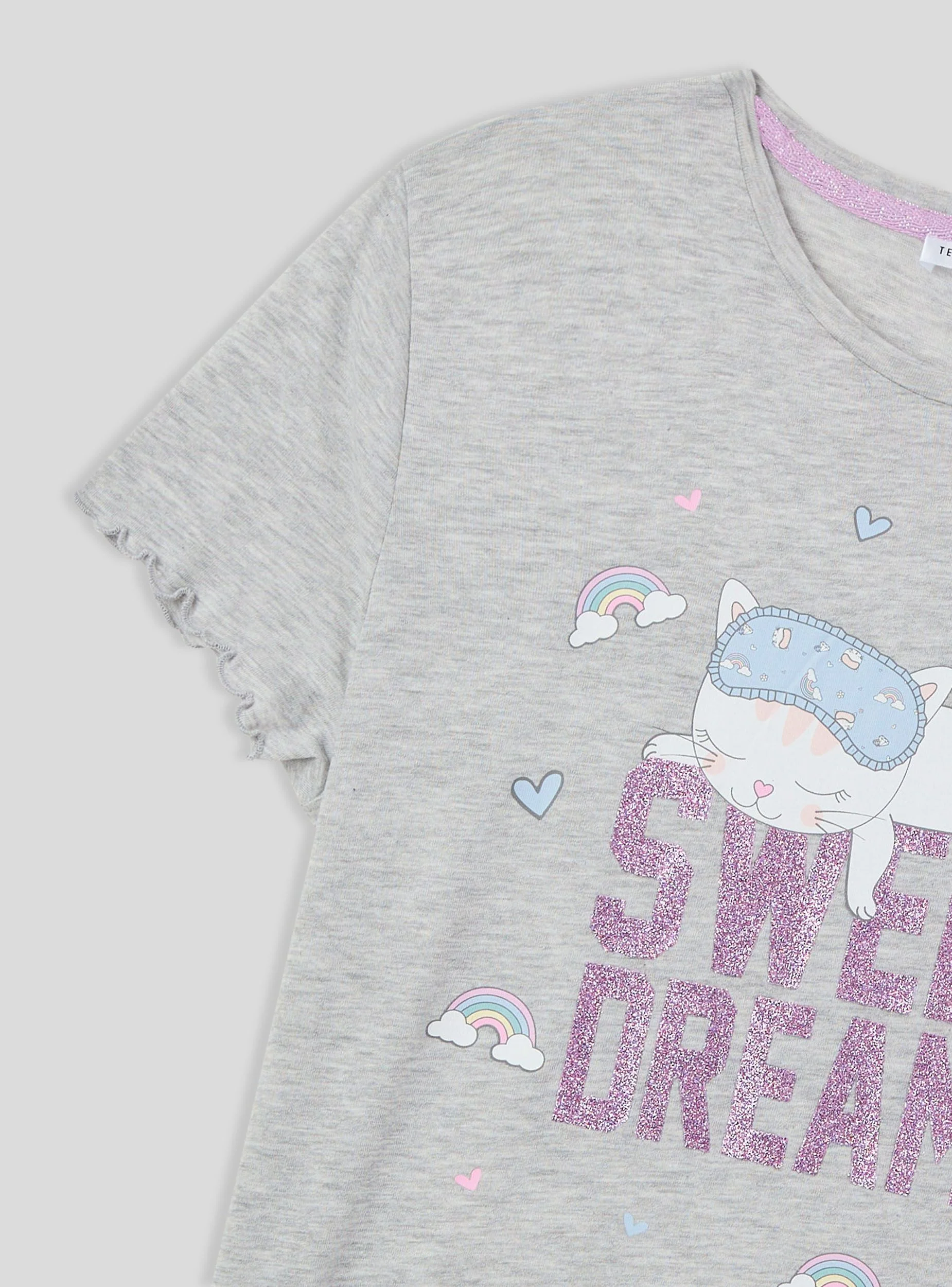 T-shirt del pigiama con scritta e gattino - Image 5