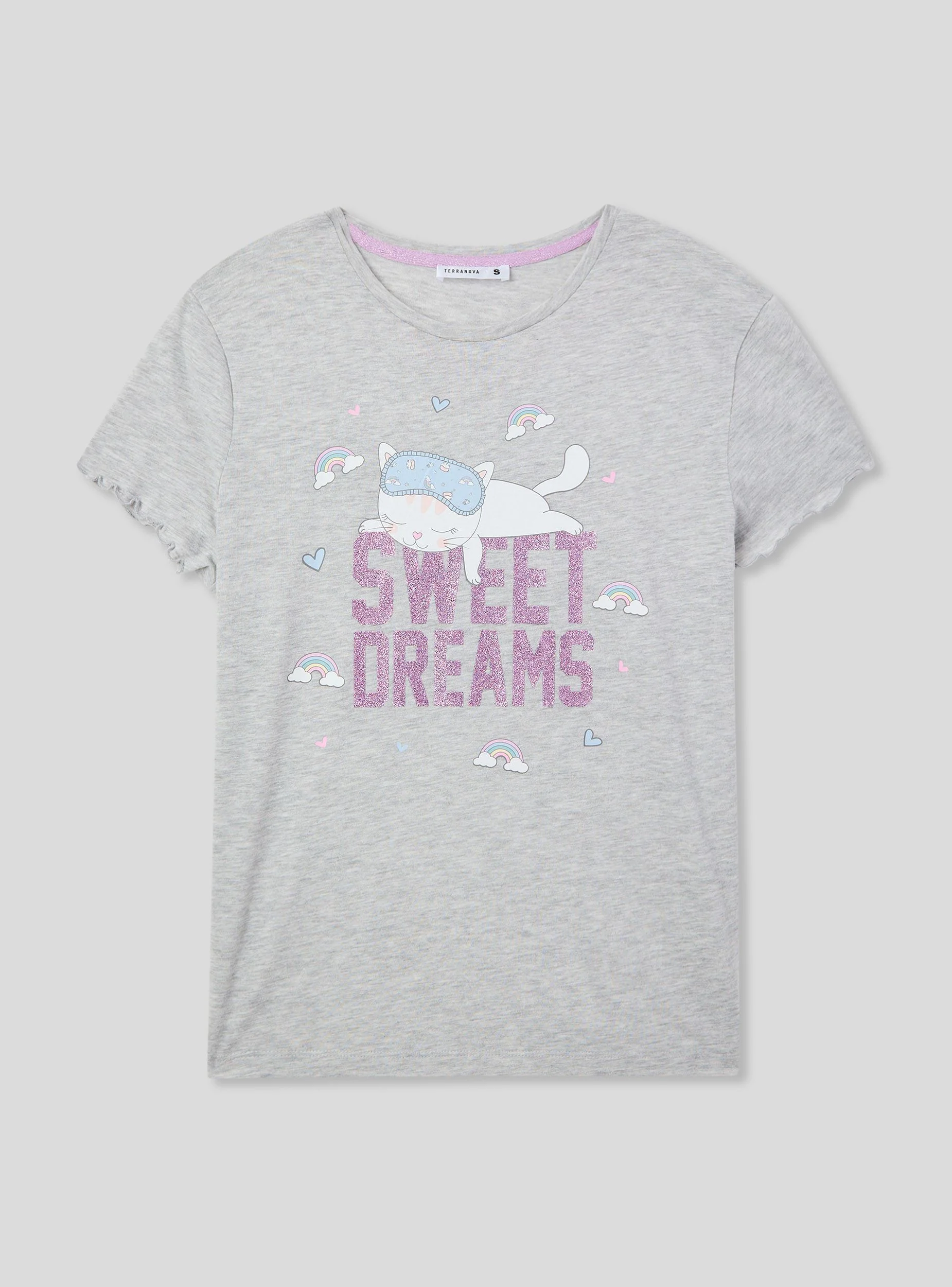 T-shirt del pigiama con scritta e gattino - Image 6