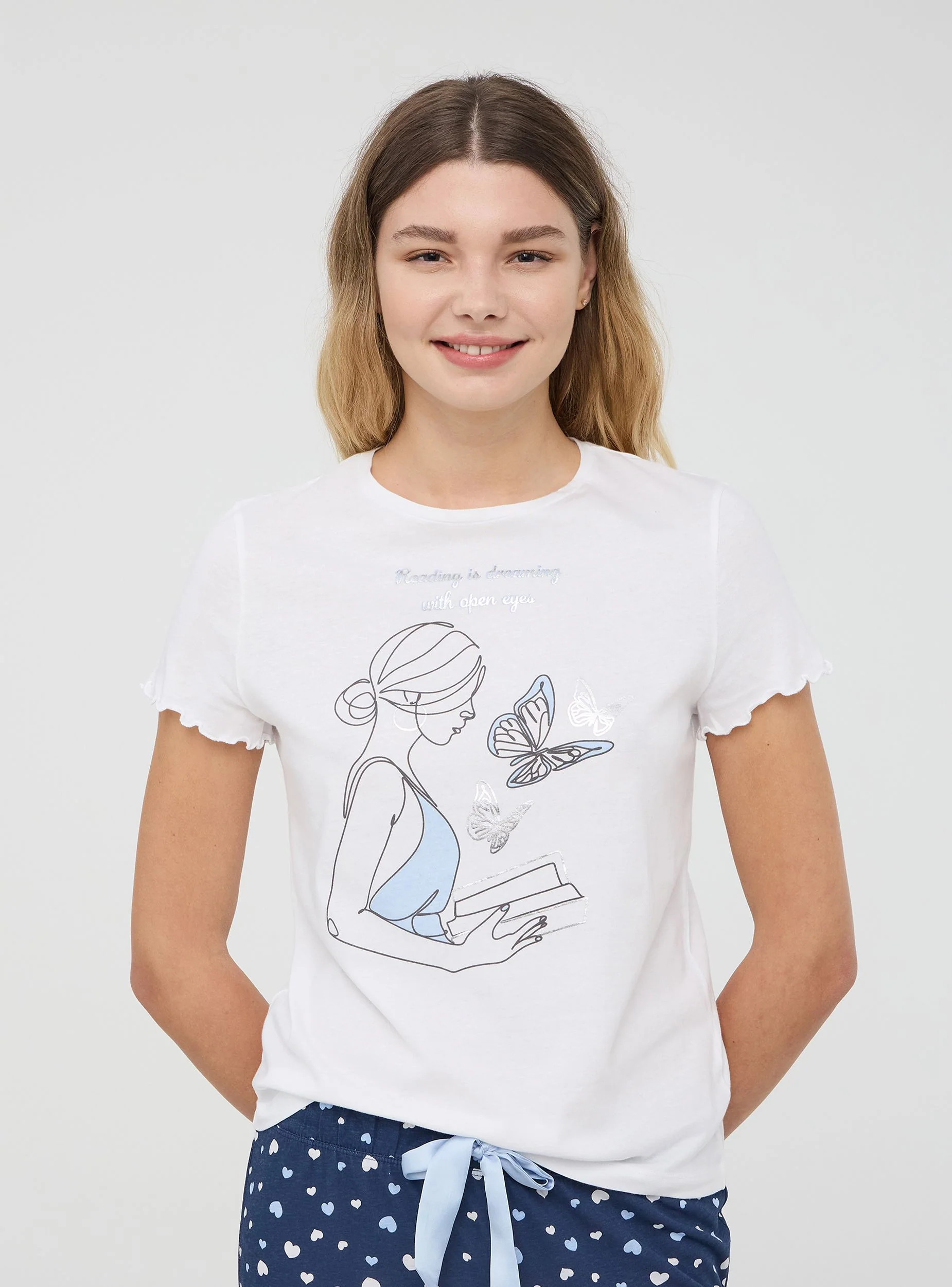 T-shirt del pigiama con stampa e scritta - Image 2