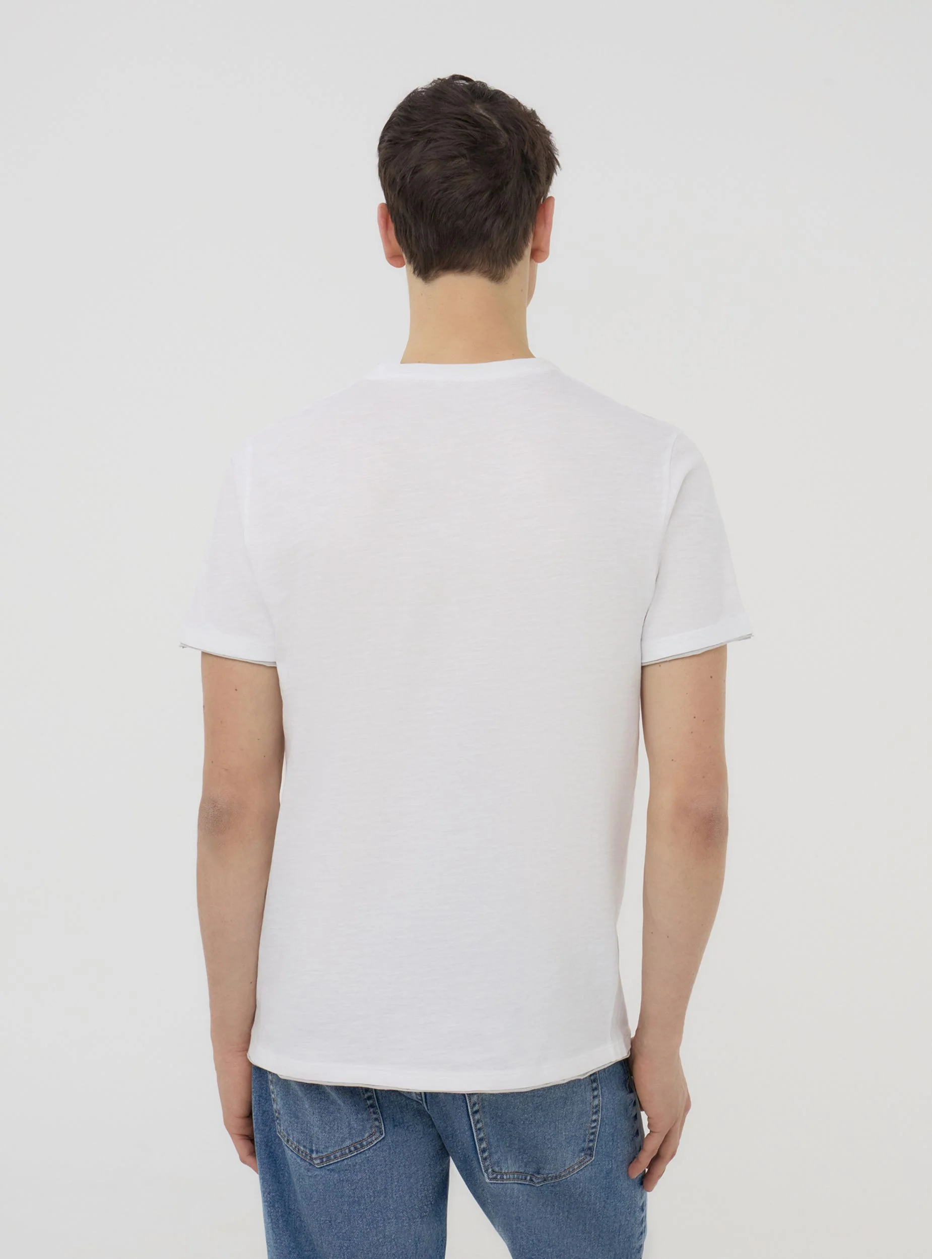 T-shirt doppiata tinta unita - Image 3
