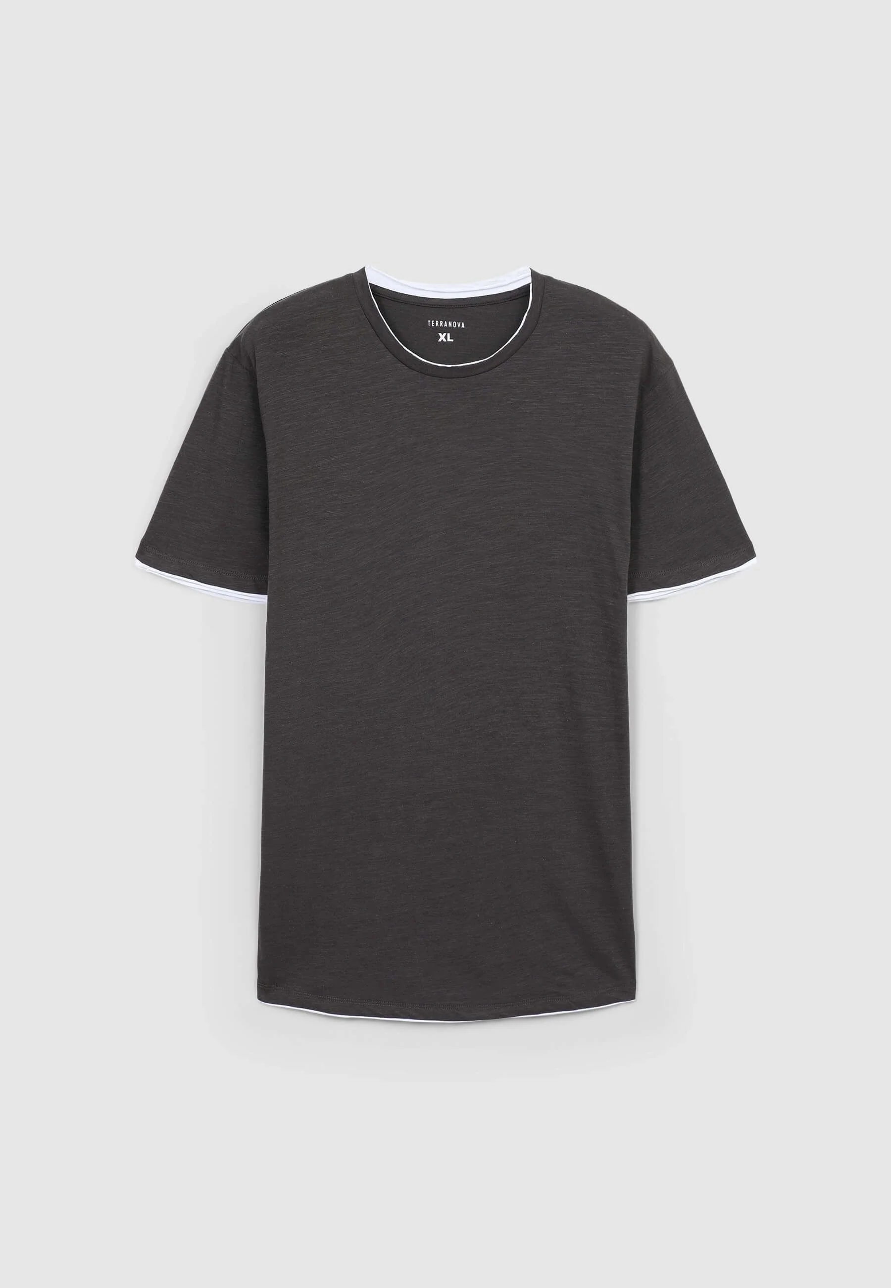 T-shirt doppiata tinta unita - Image 6