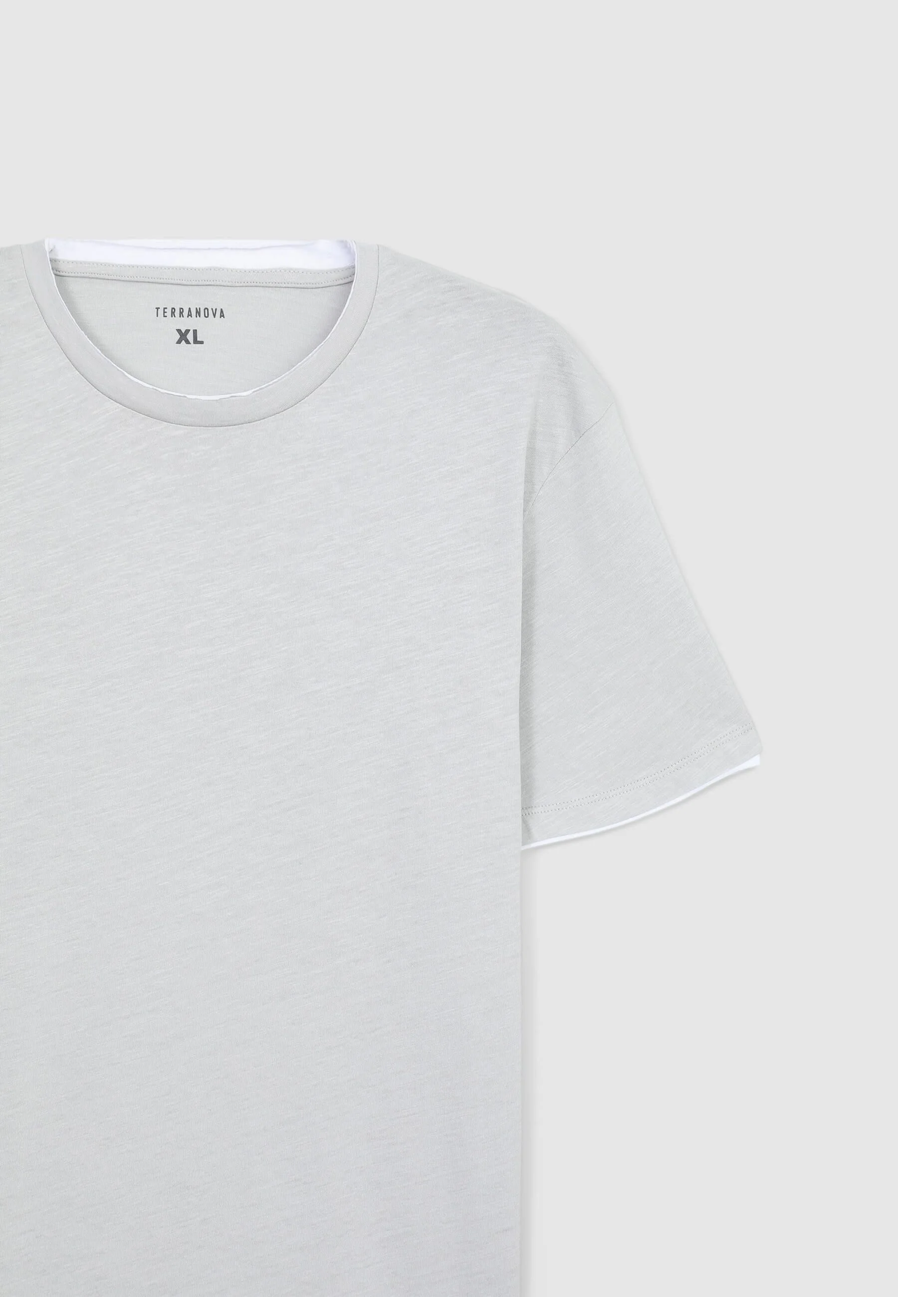 T-shirt doppiata tinta unita - Image 5