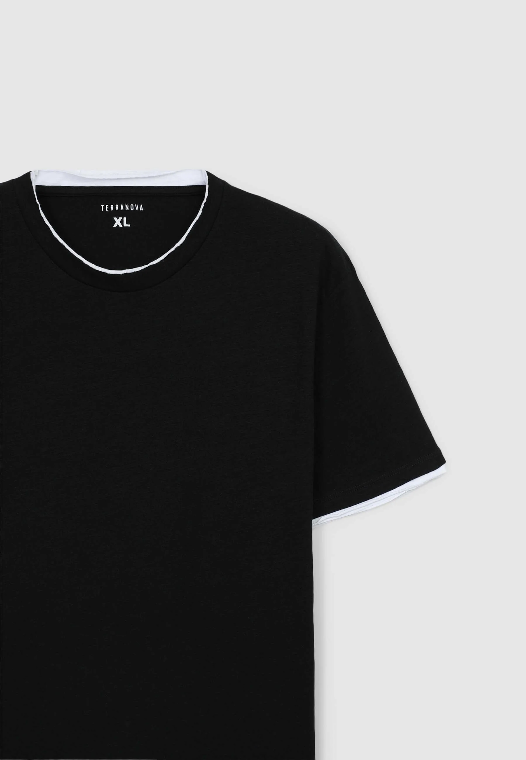 T-shirt doppiata tinta unita - Image 4