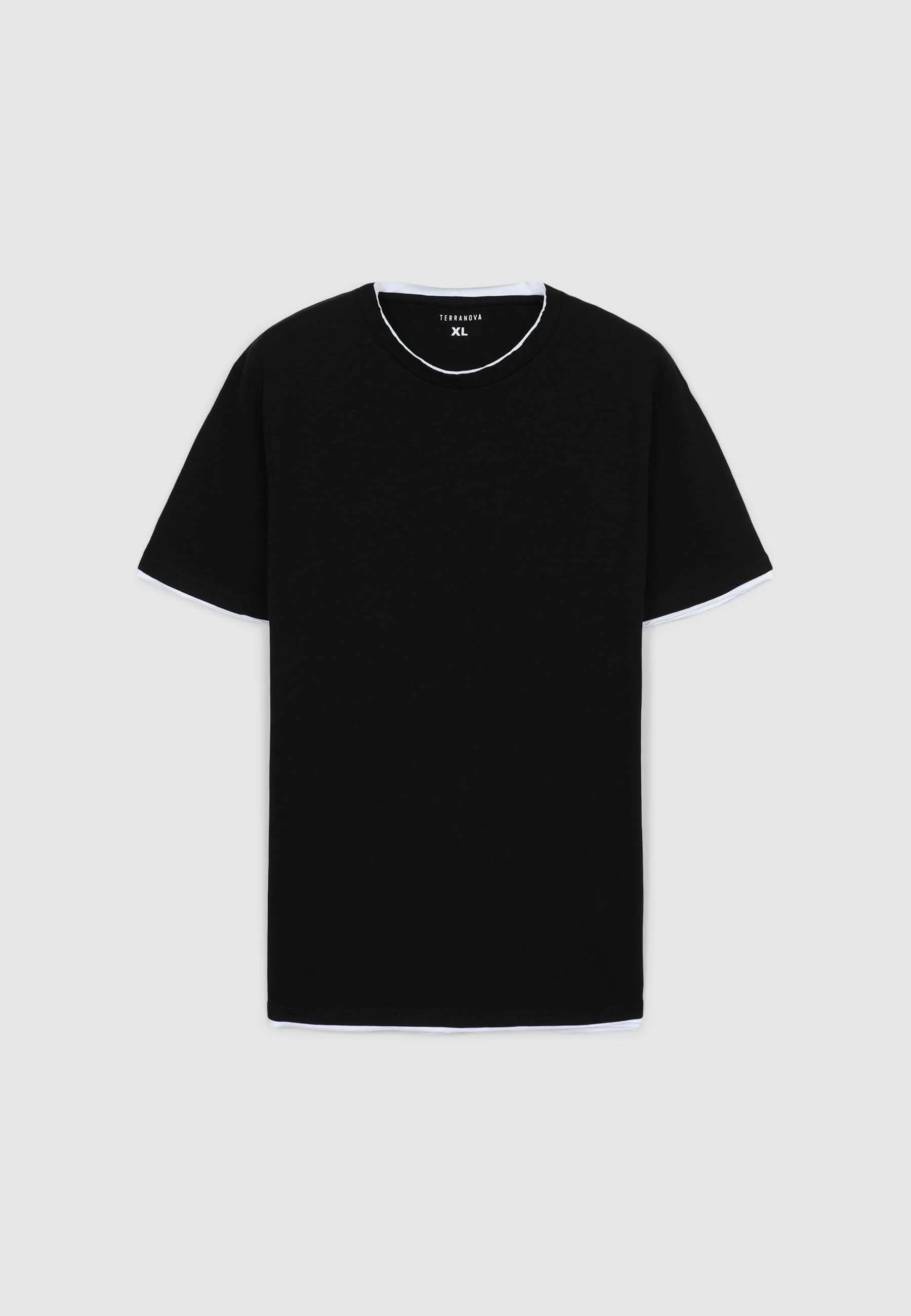 T-shirt doppiata tinta unita - Image 6