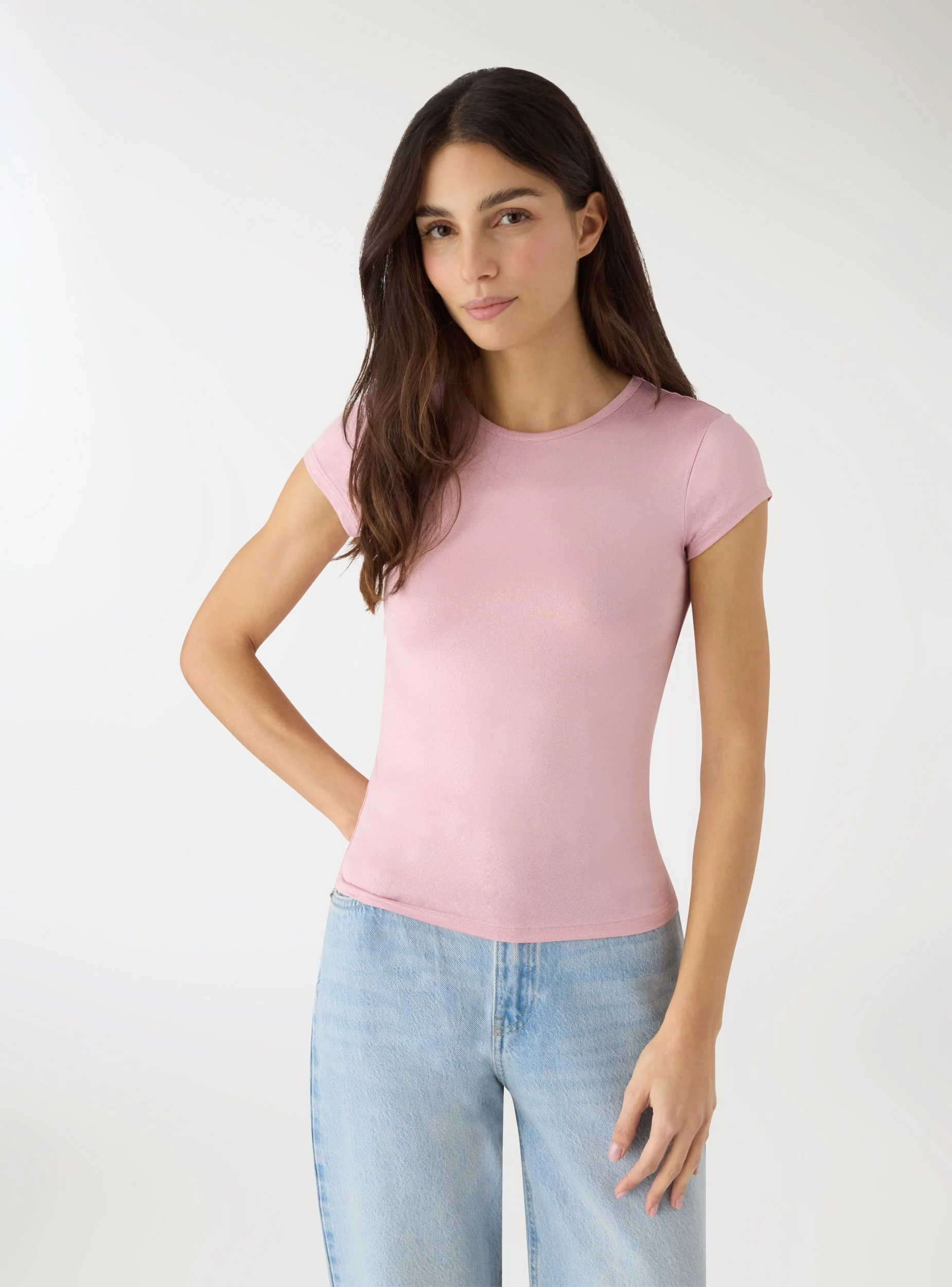 T-shirt elasticizzata effetto luccicante - Image 2