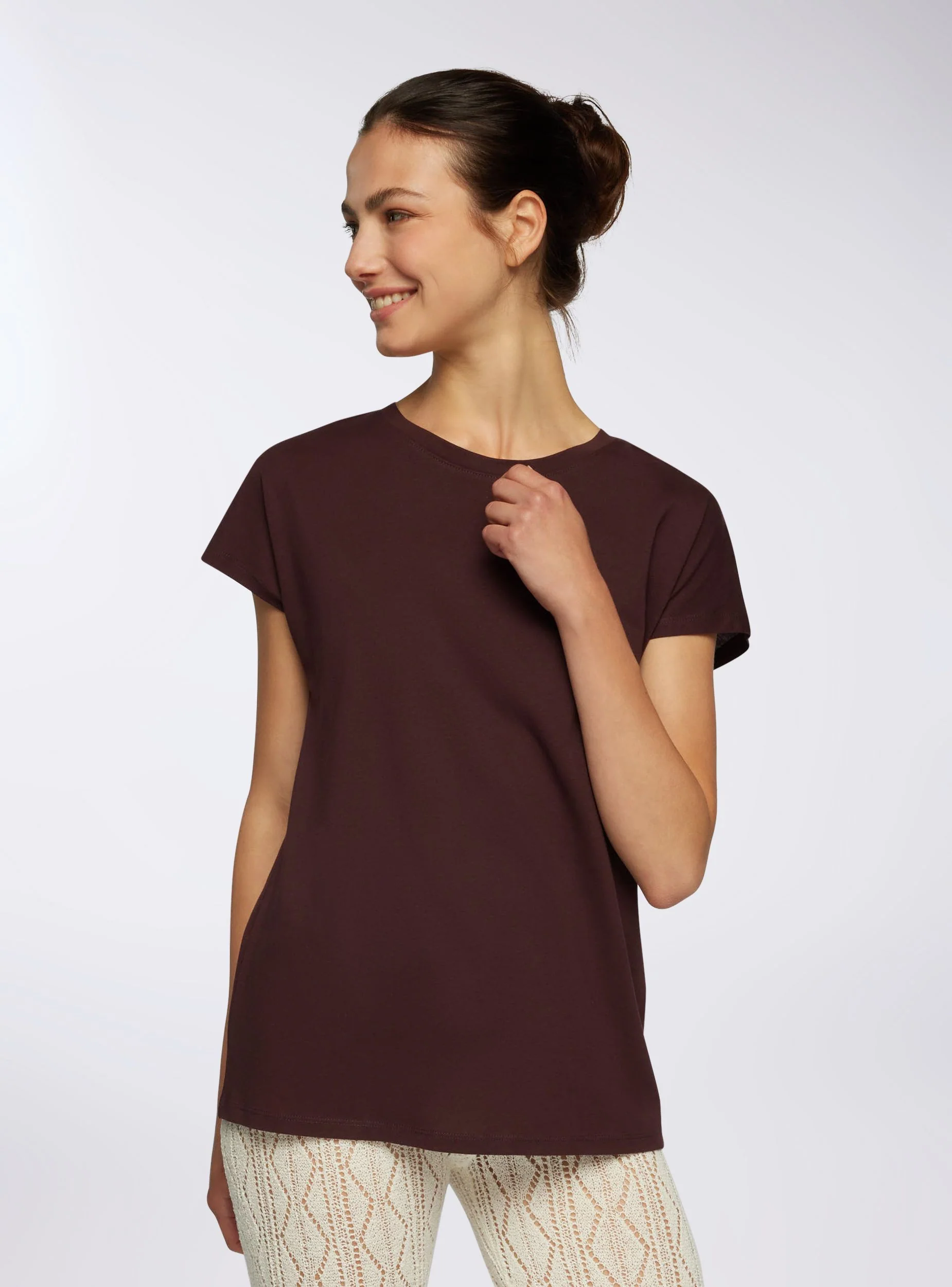 T-shirt girocollo tinta unita - Image 2