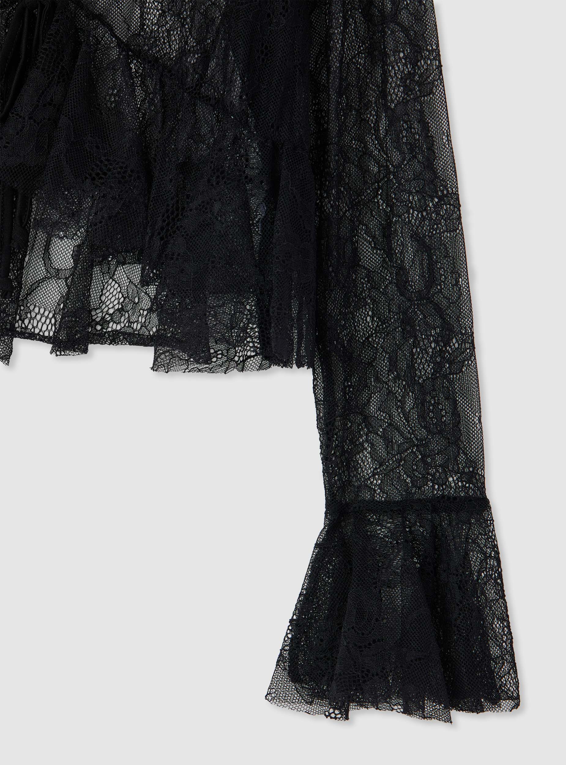 T-shirt in pizzo con balze e laccetto - Image 6