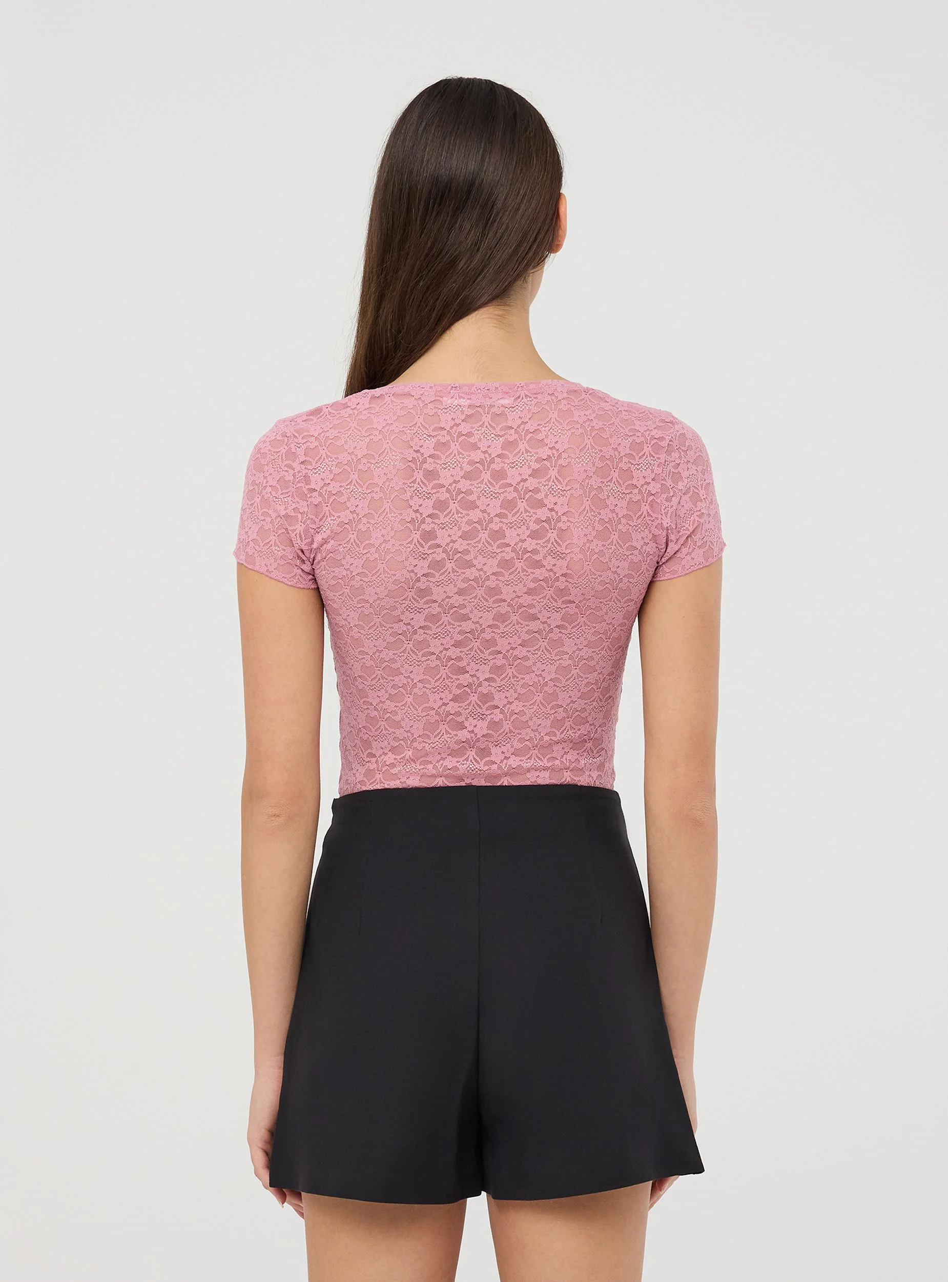 T-shirt in pizzo con trasparenze - Image 2