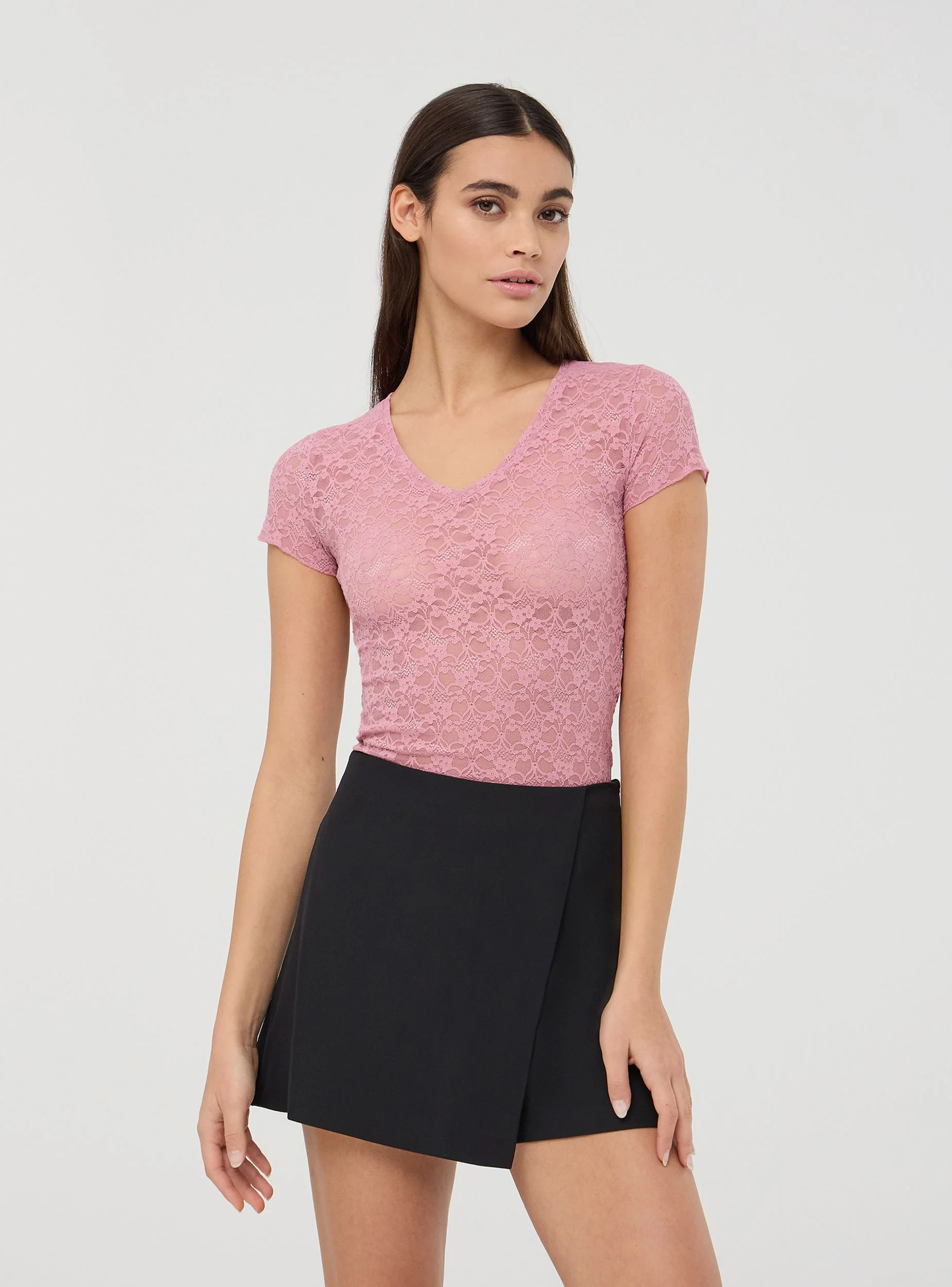 T-shirt in pizzo con trasparenze - Image 3