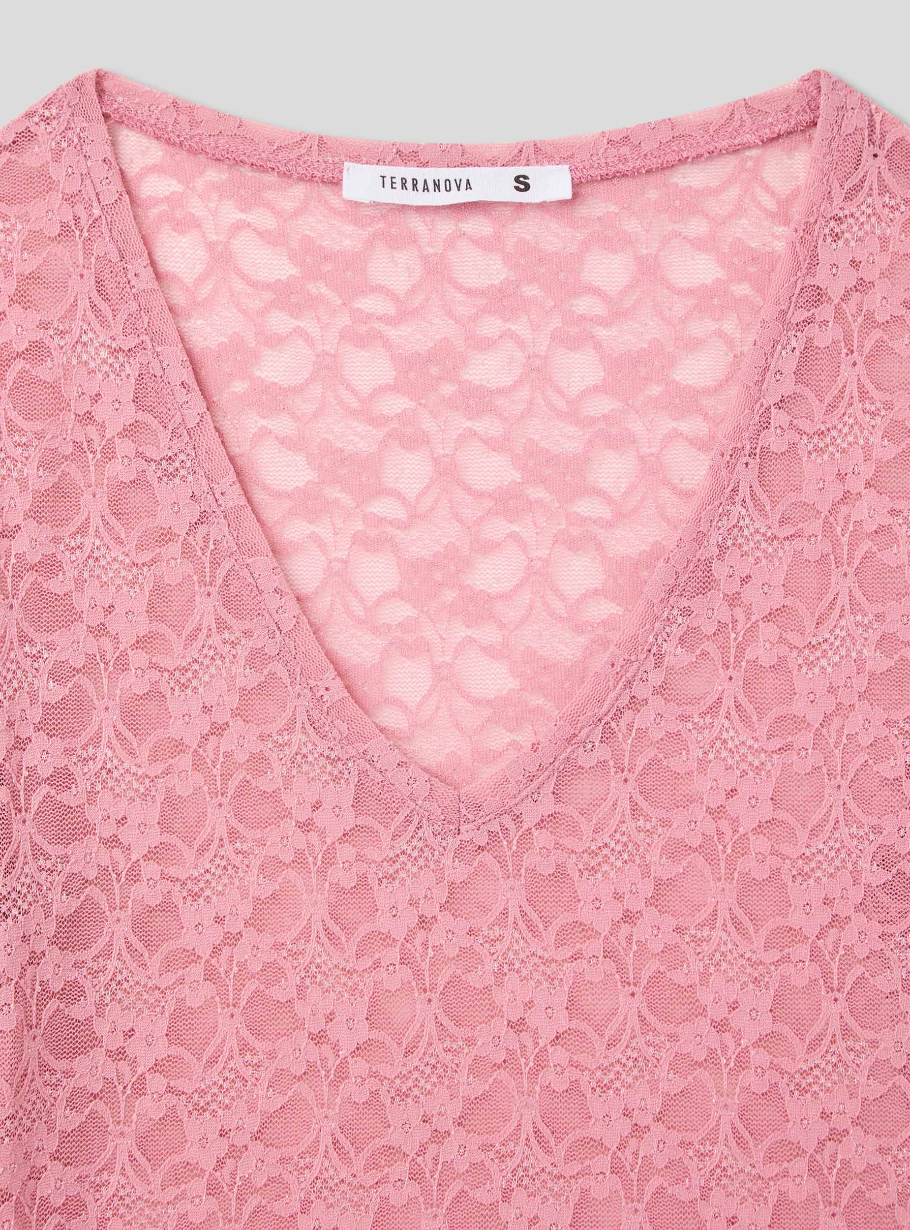 T-shirt in pizzo con trasparenze - Image 6