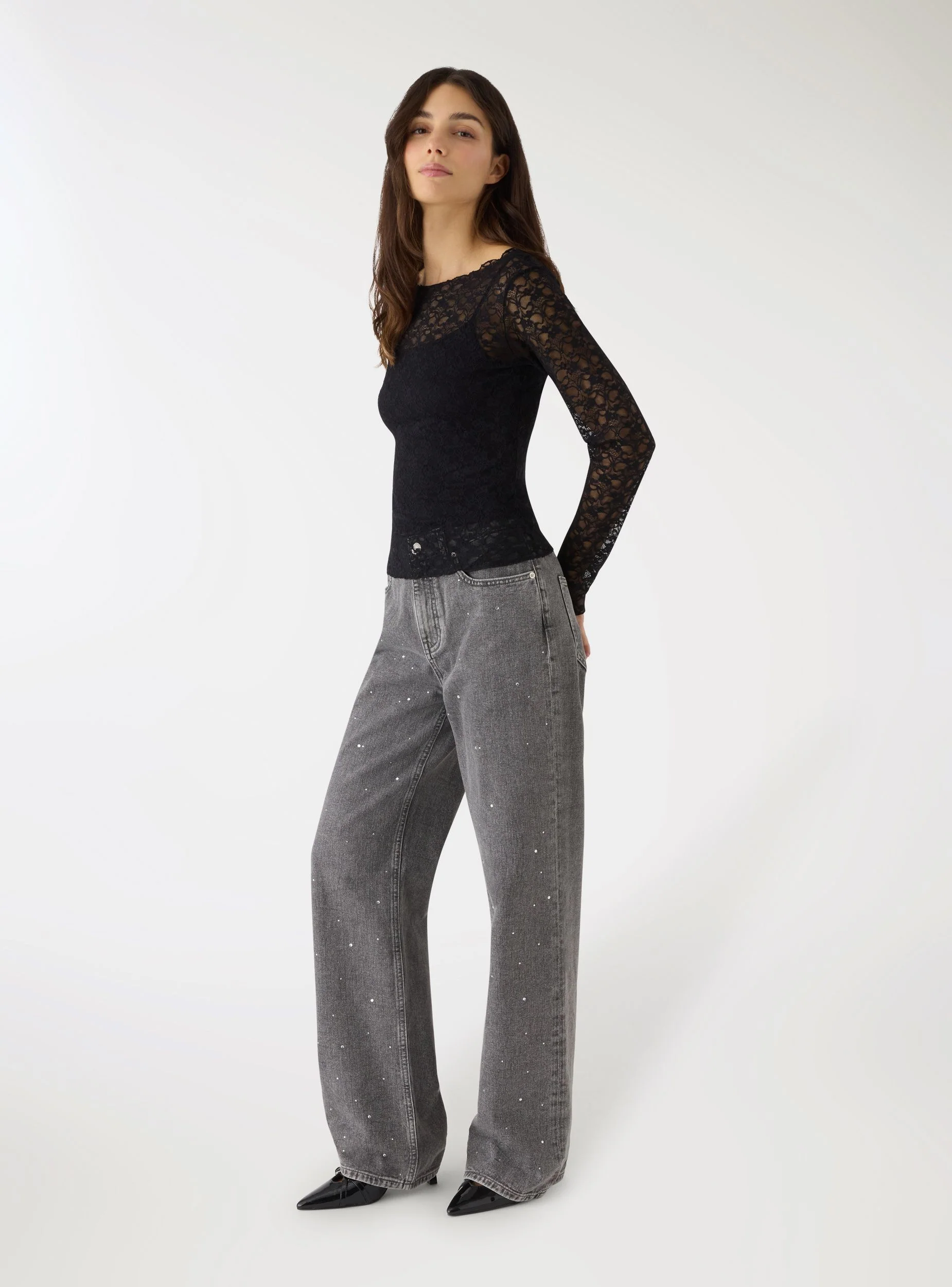 T-shirt in pizzo