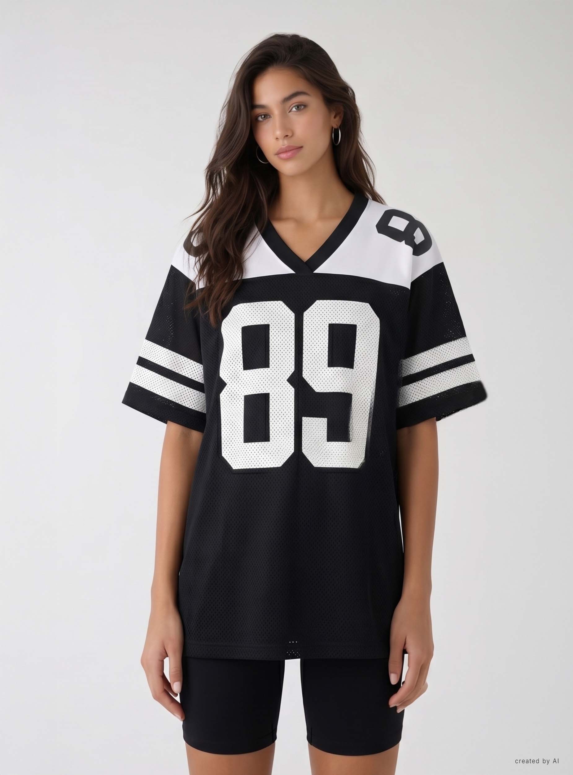 T-shirt in rete stile college con numero