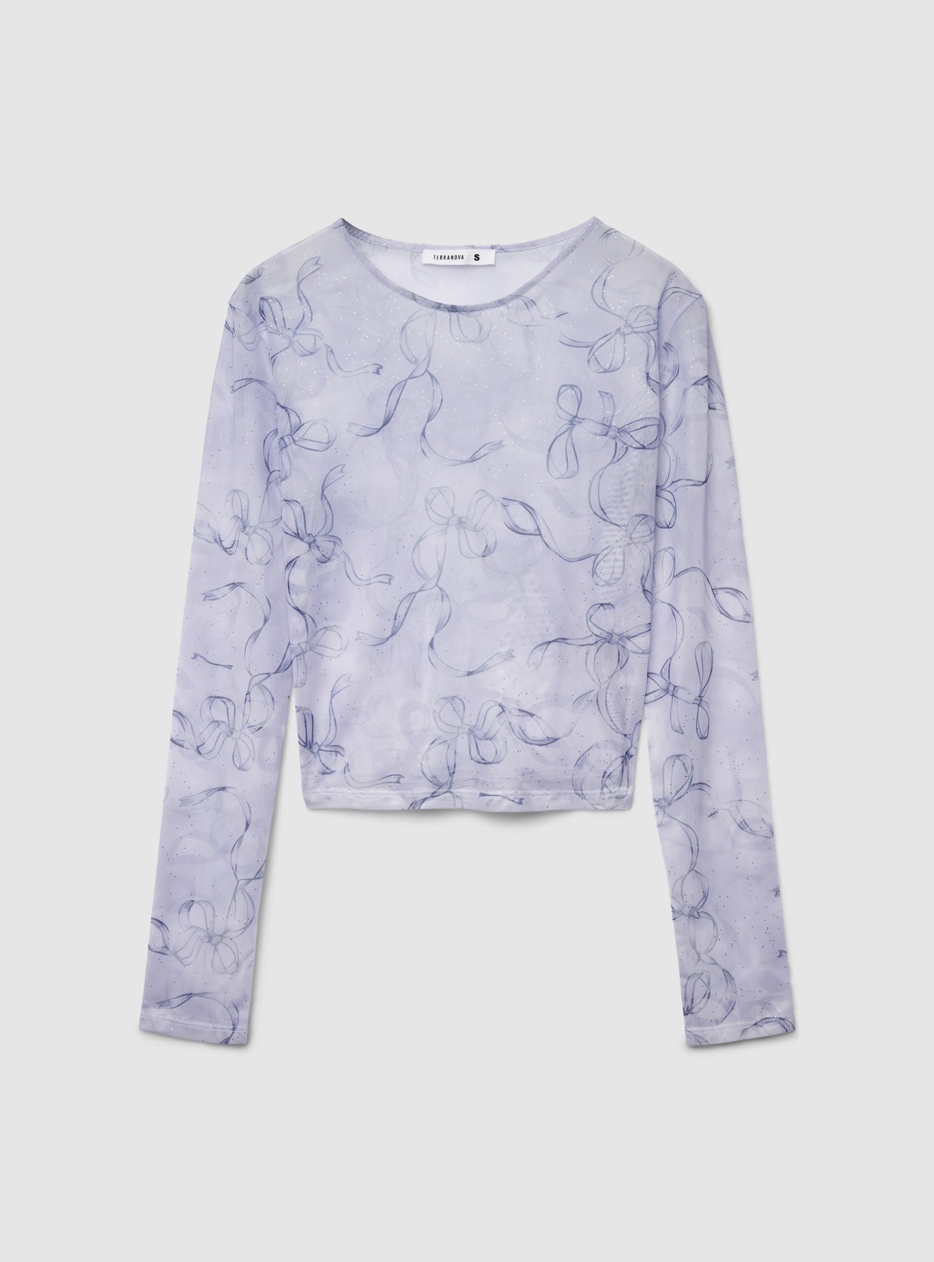 T-shirt in tulle con fiocchi e glitter - Image 7