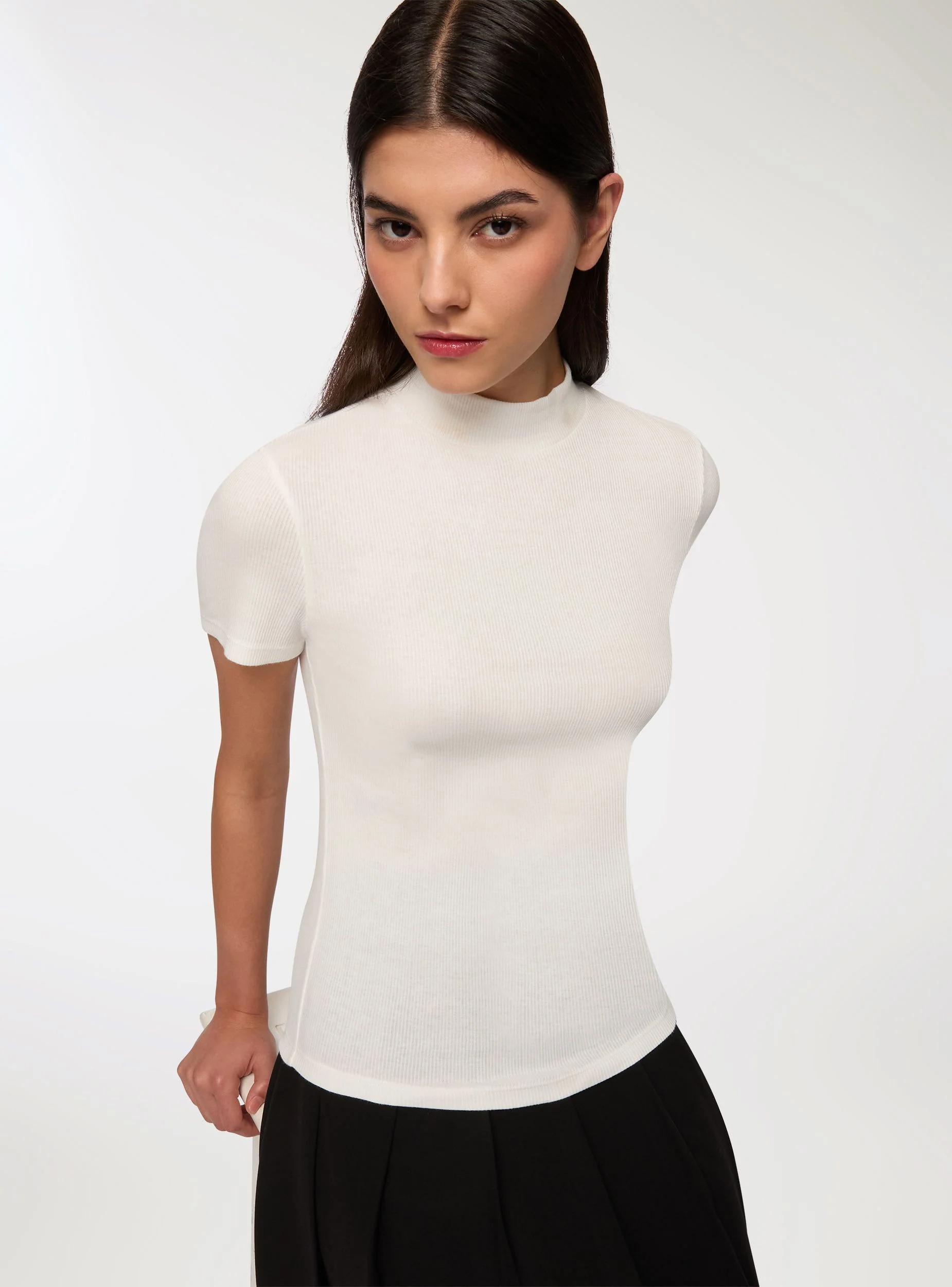 T-shirt lupetto a costine - Image 2
