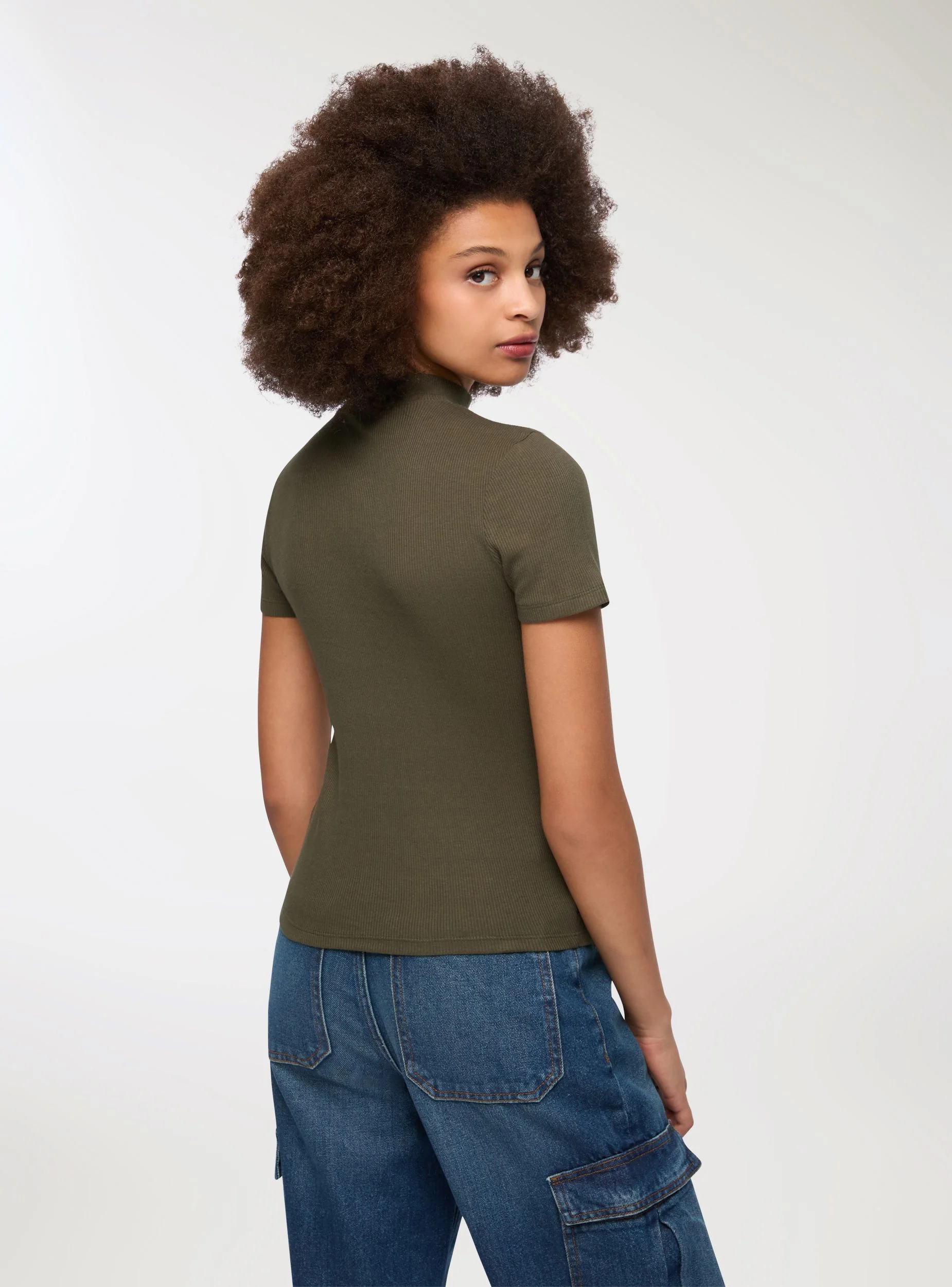T-shirt lupetto a costine - Image 4