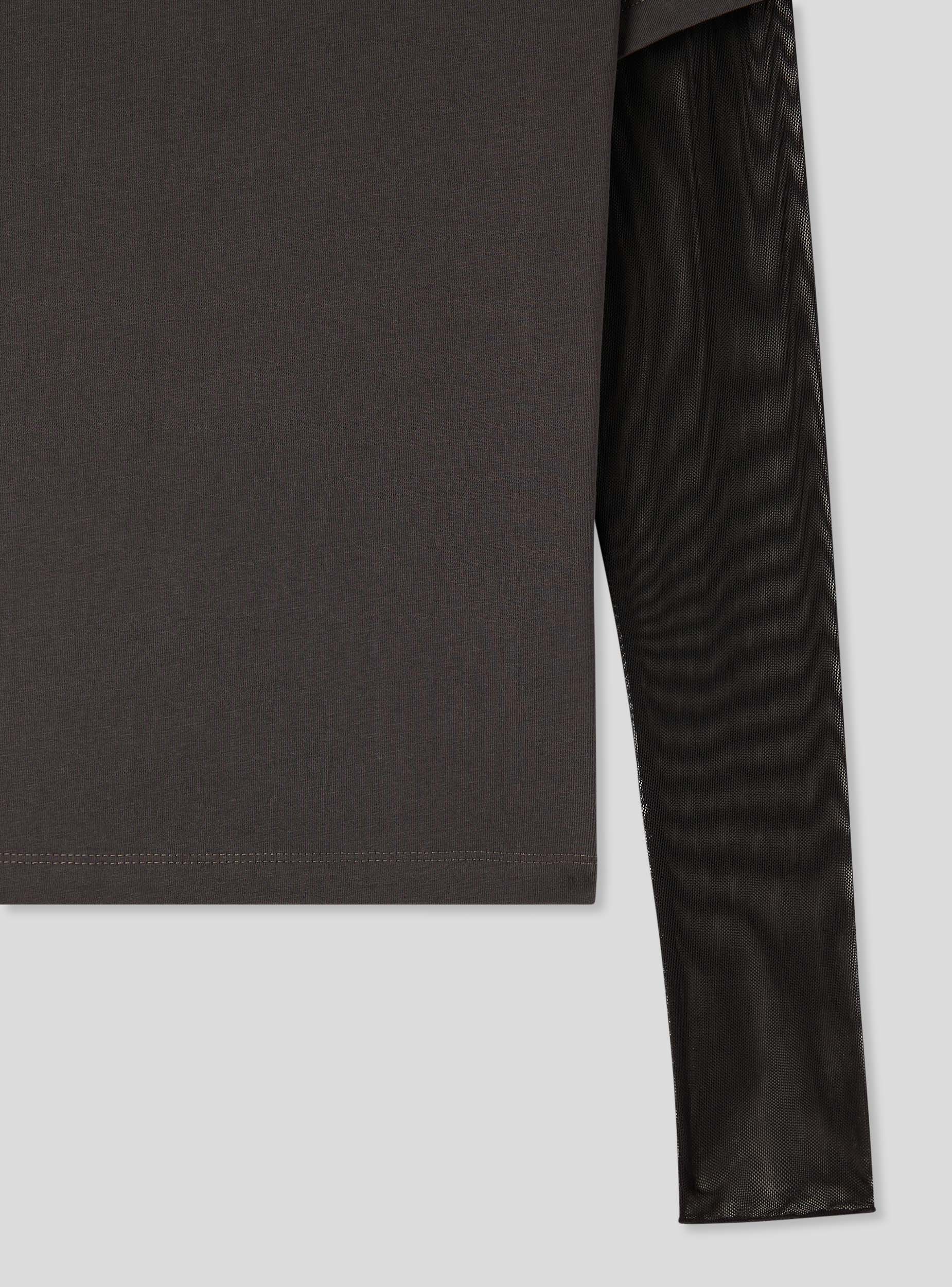 T-shirt manica lunga con maniche in tulle - Image 6