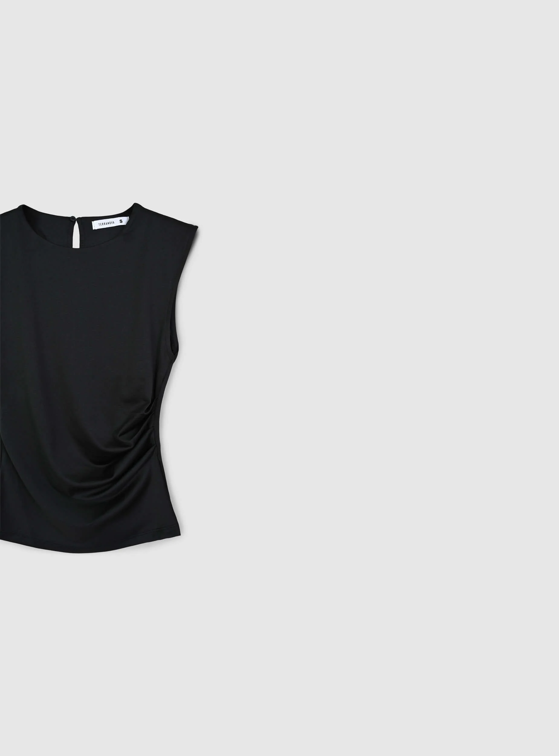 T-shirt maniche ad aletta con arriccio - Image 5