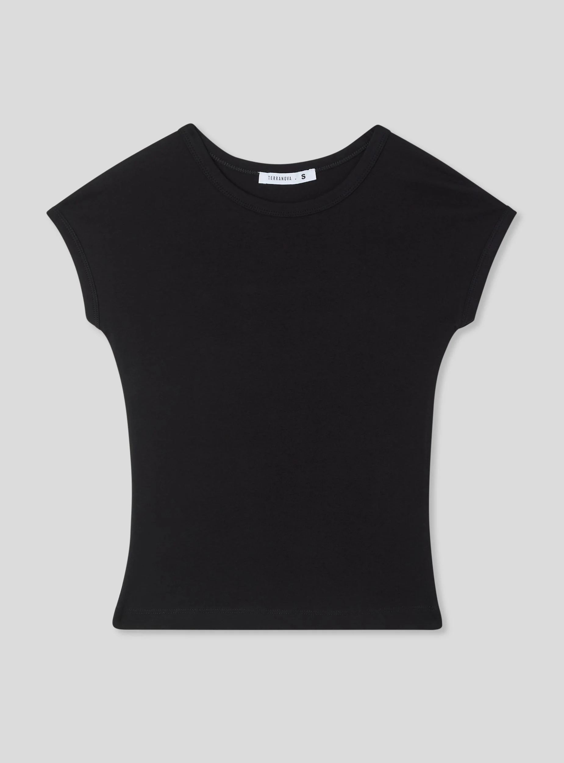 T-shirt maniche ad aletta tinta unita - Image 4
