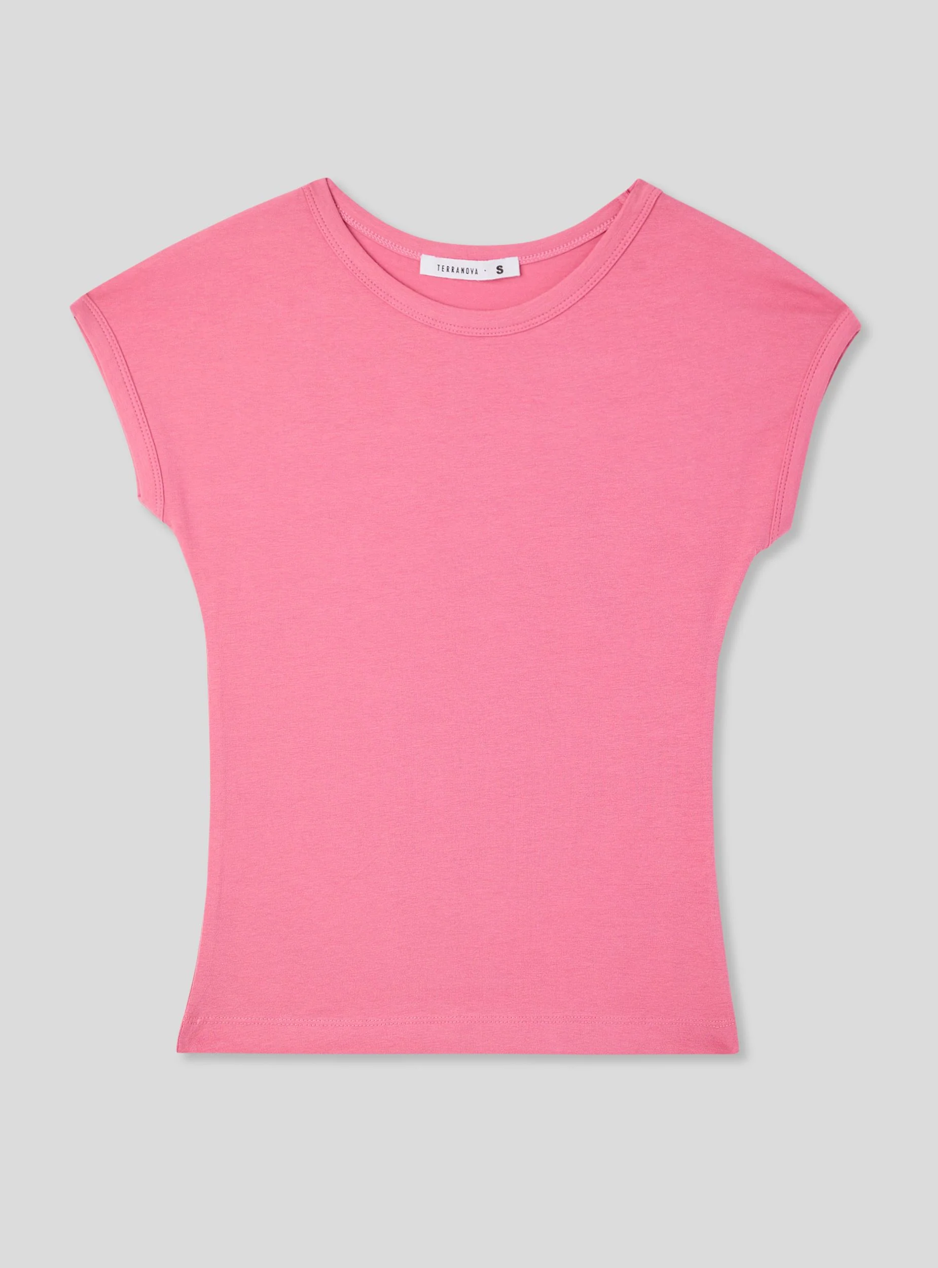 T-shirt maniche ad aletta tinta unita - Image 4