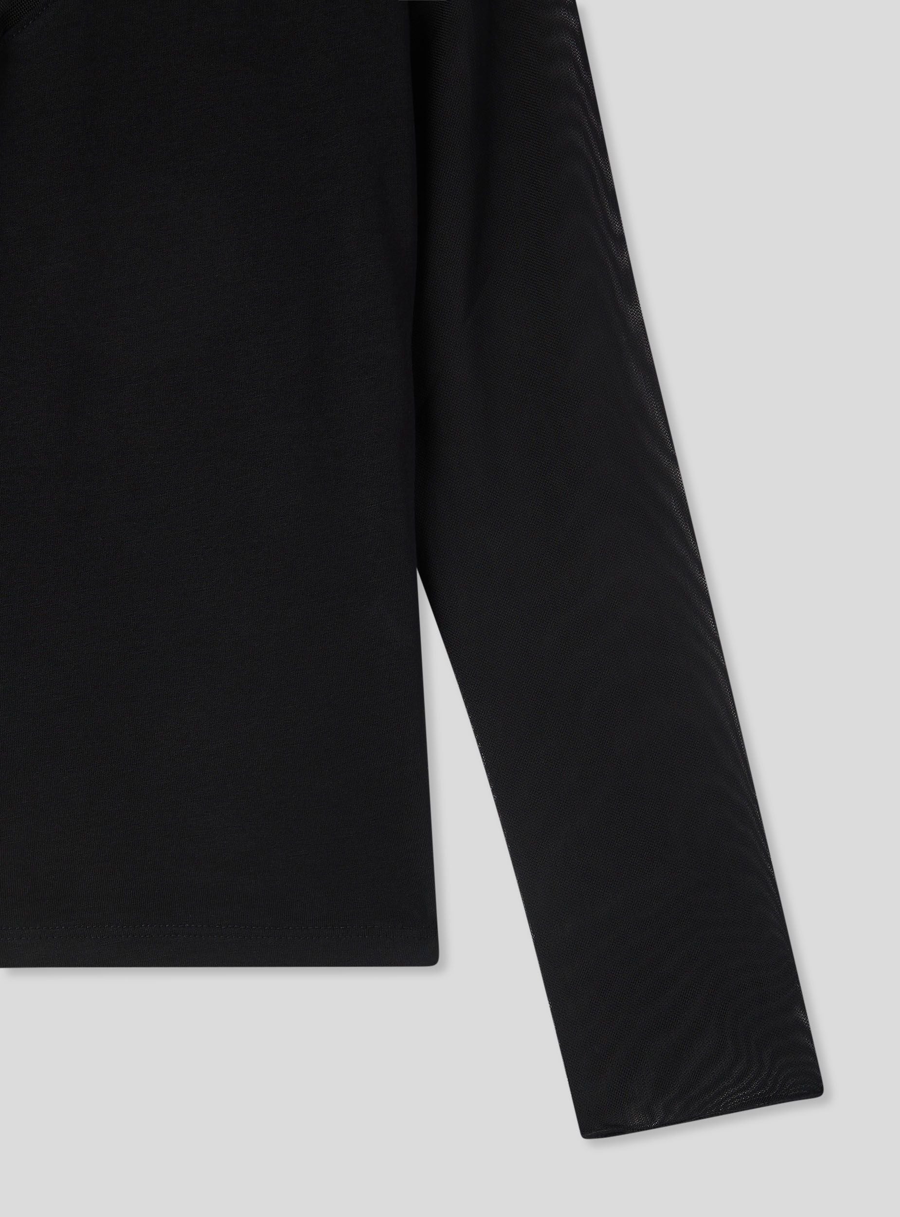 T-shirt maniche lunghe con inserti in tulle - Image 5