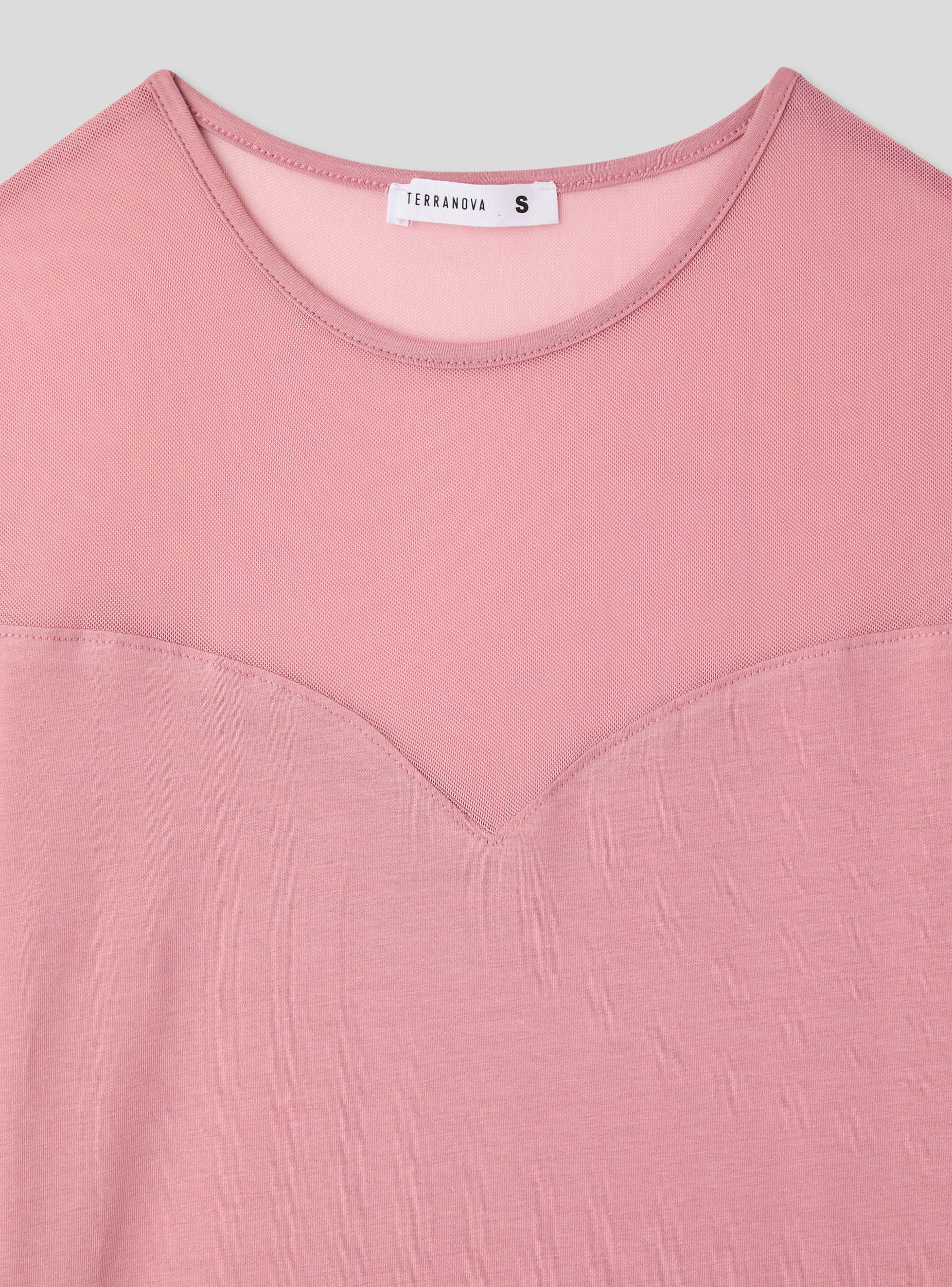T-shirt maniche lunghe con inserti in tulle - Image 5