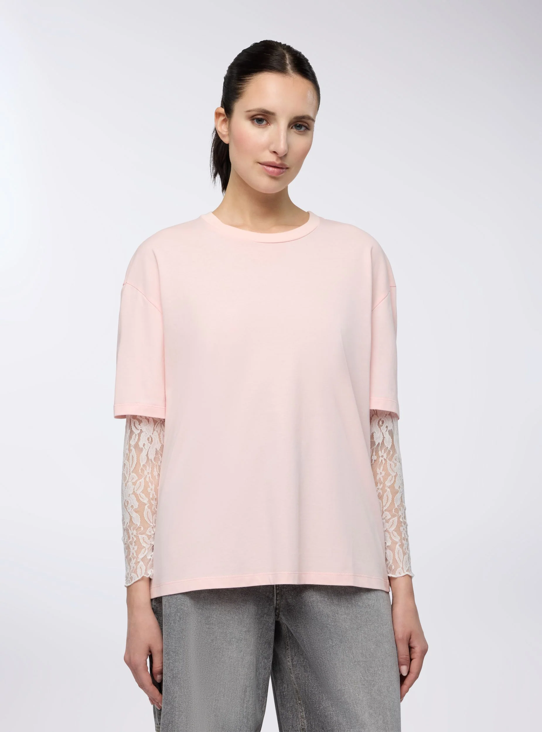T-shirt maniche lunghe in pizzo - Image 2