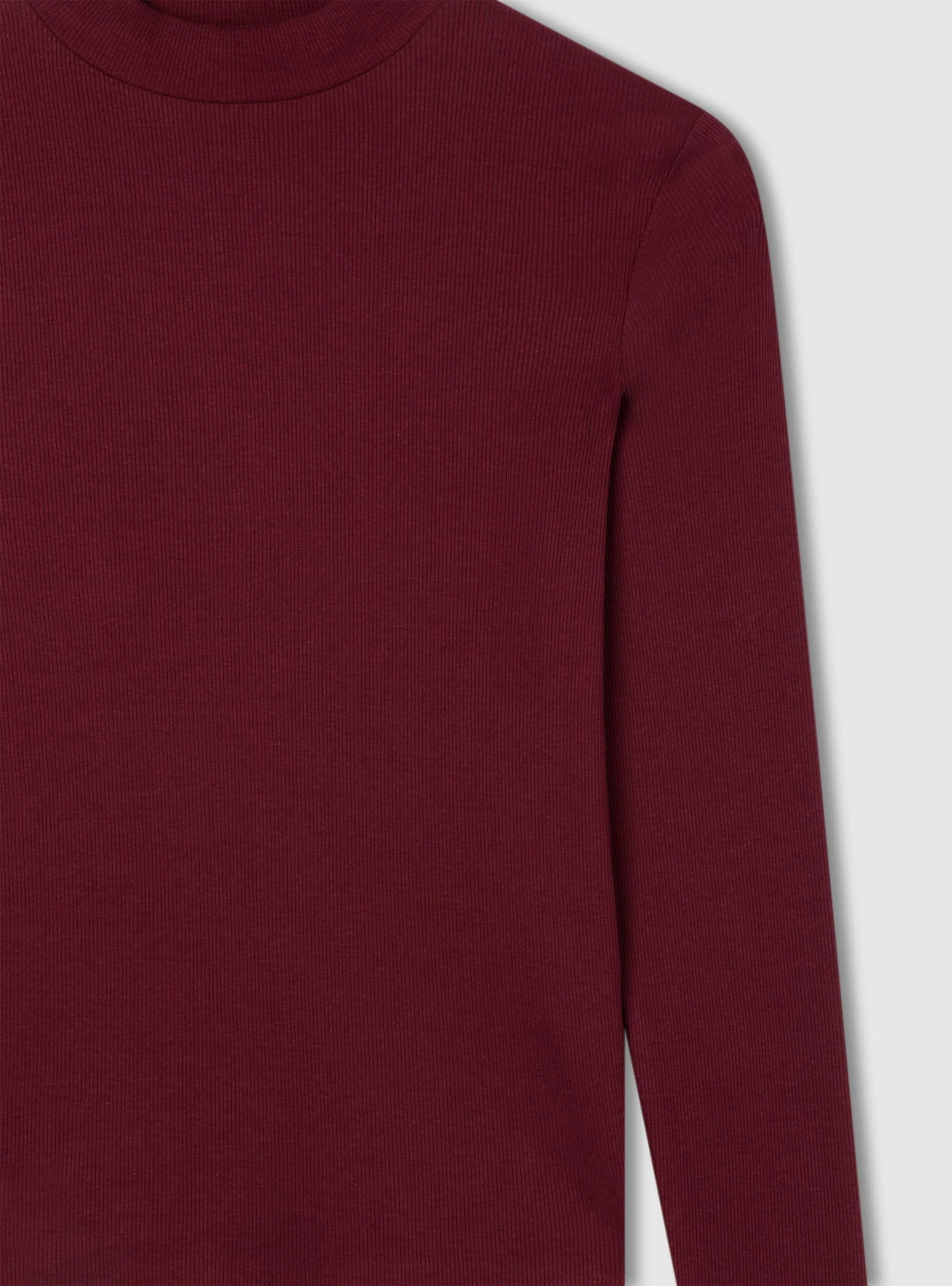 T-shirt maniche lunghe lupetto a costine - Image 7