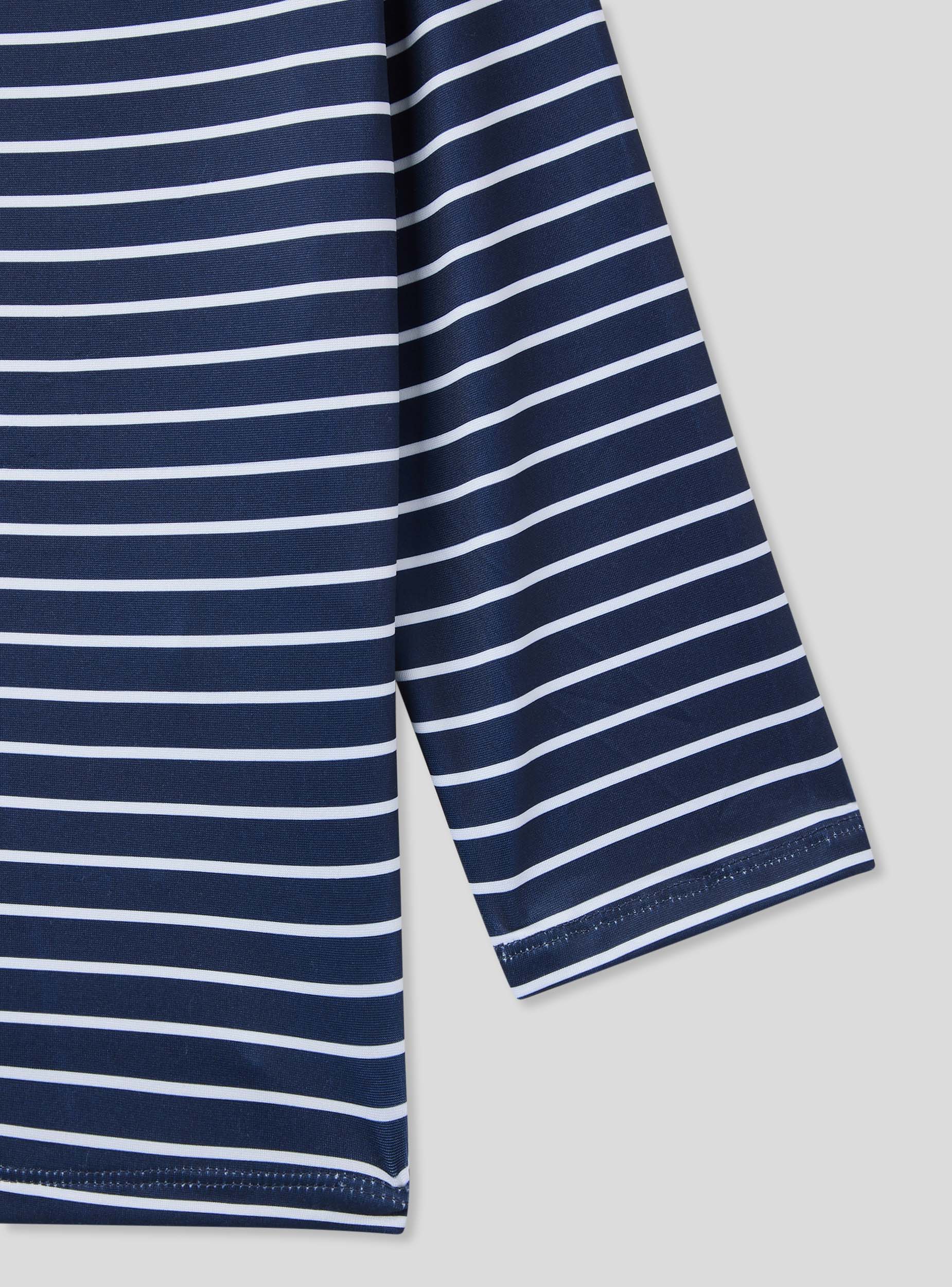 T-shirt maniche tre quarti a righe con scollo ampio - Image 4