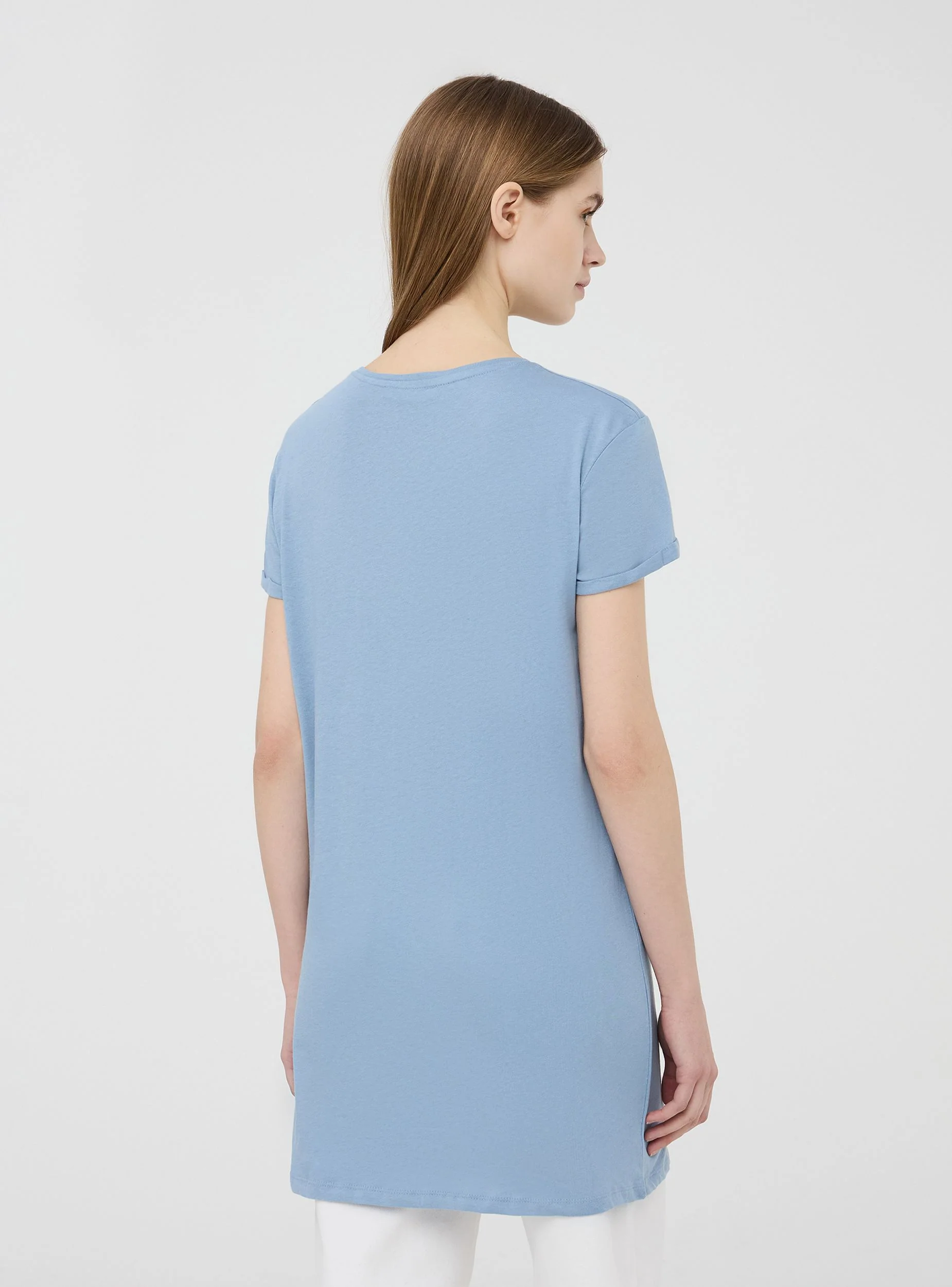 T-shirt maxi a tinta unita - Image 3