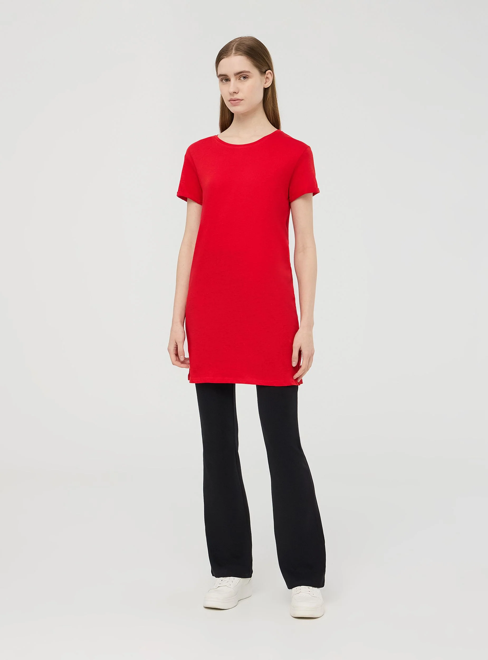 T-shirt maxi a tinta unita