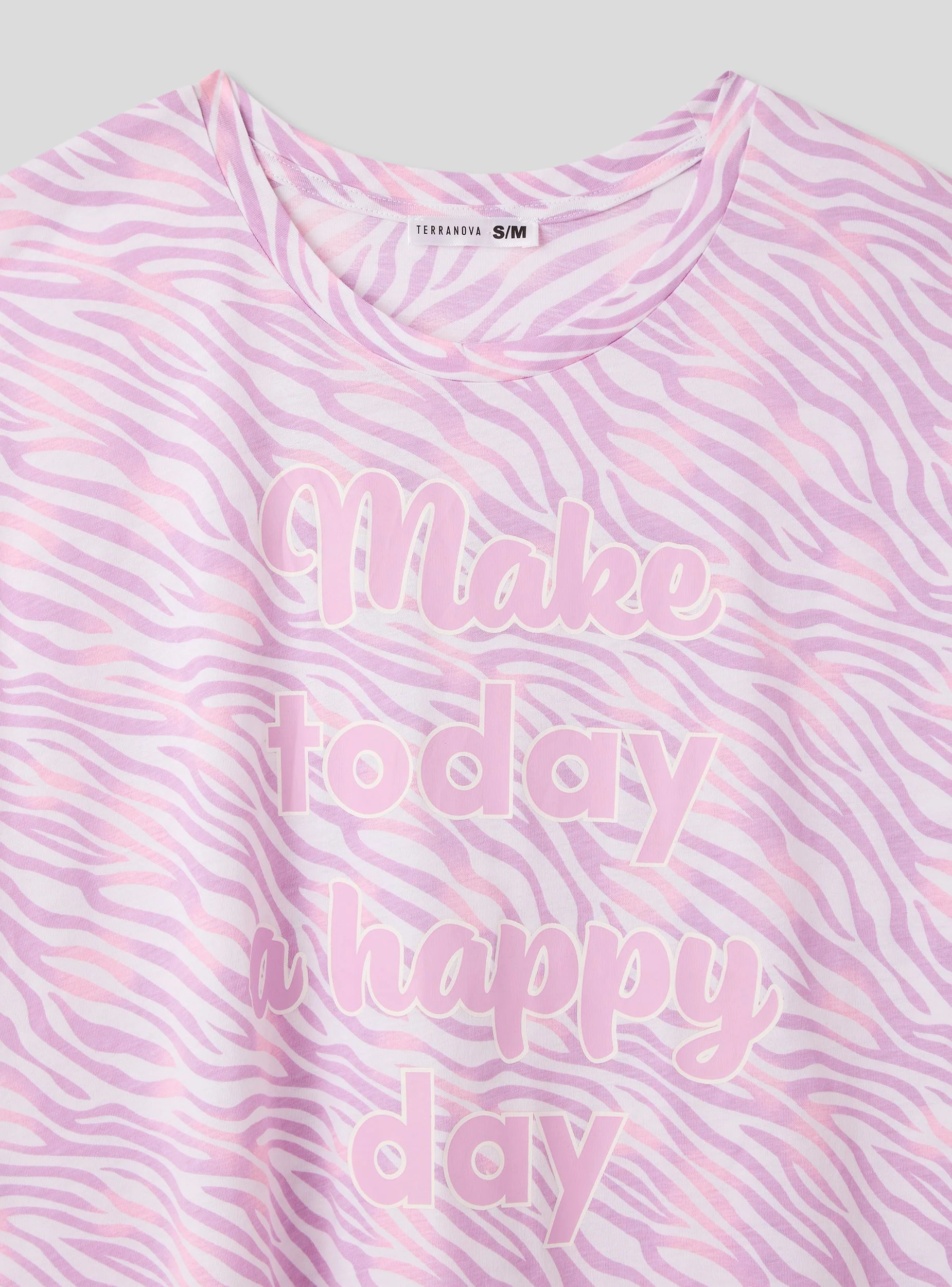 T-shirt maxi del pigiama a fantasia con scritta - Image 6