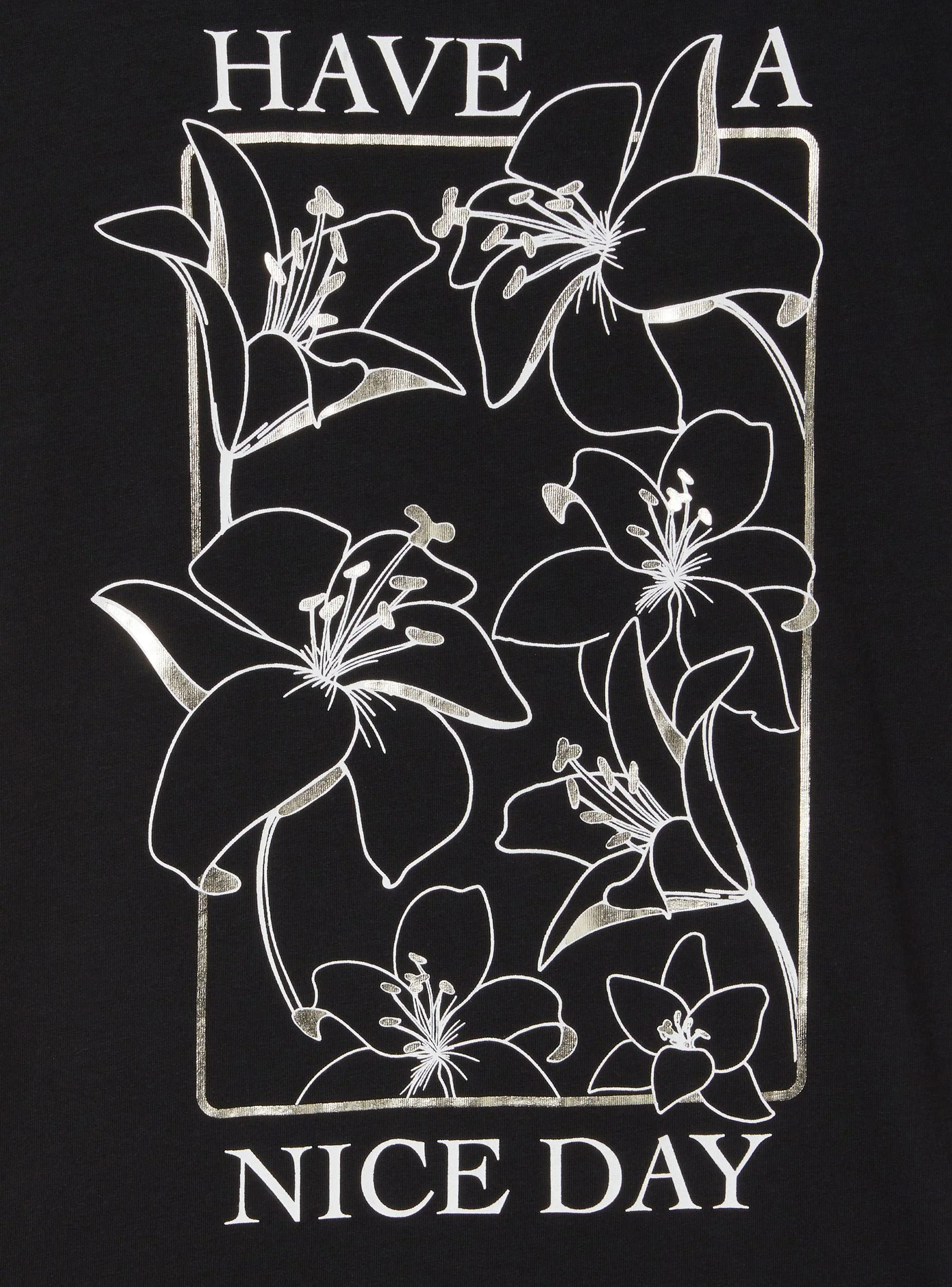 T-shirt maxi del pigiama con scritta e fiori - Image 5