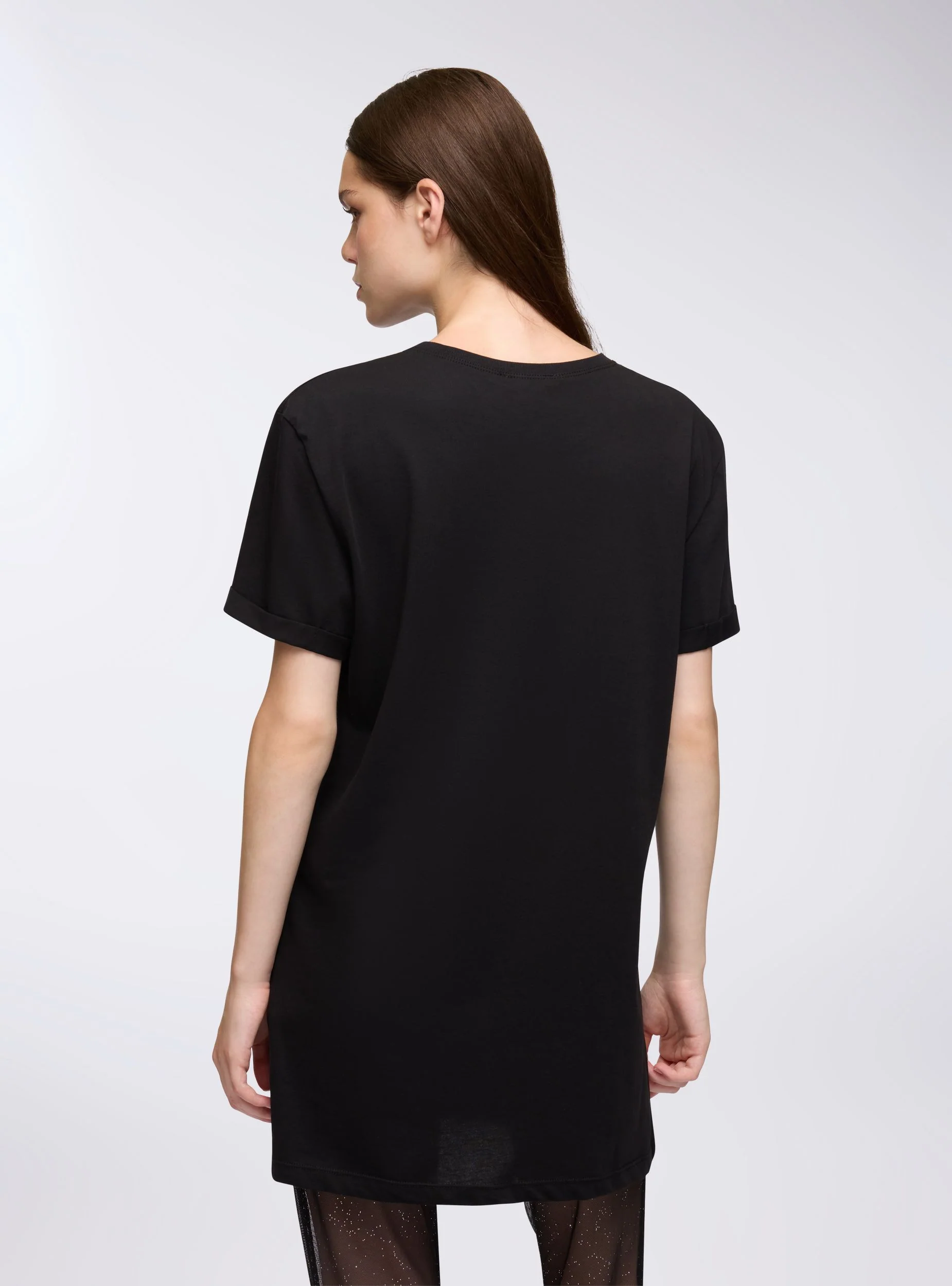 T-shirt maxi over a tinta unita