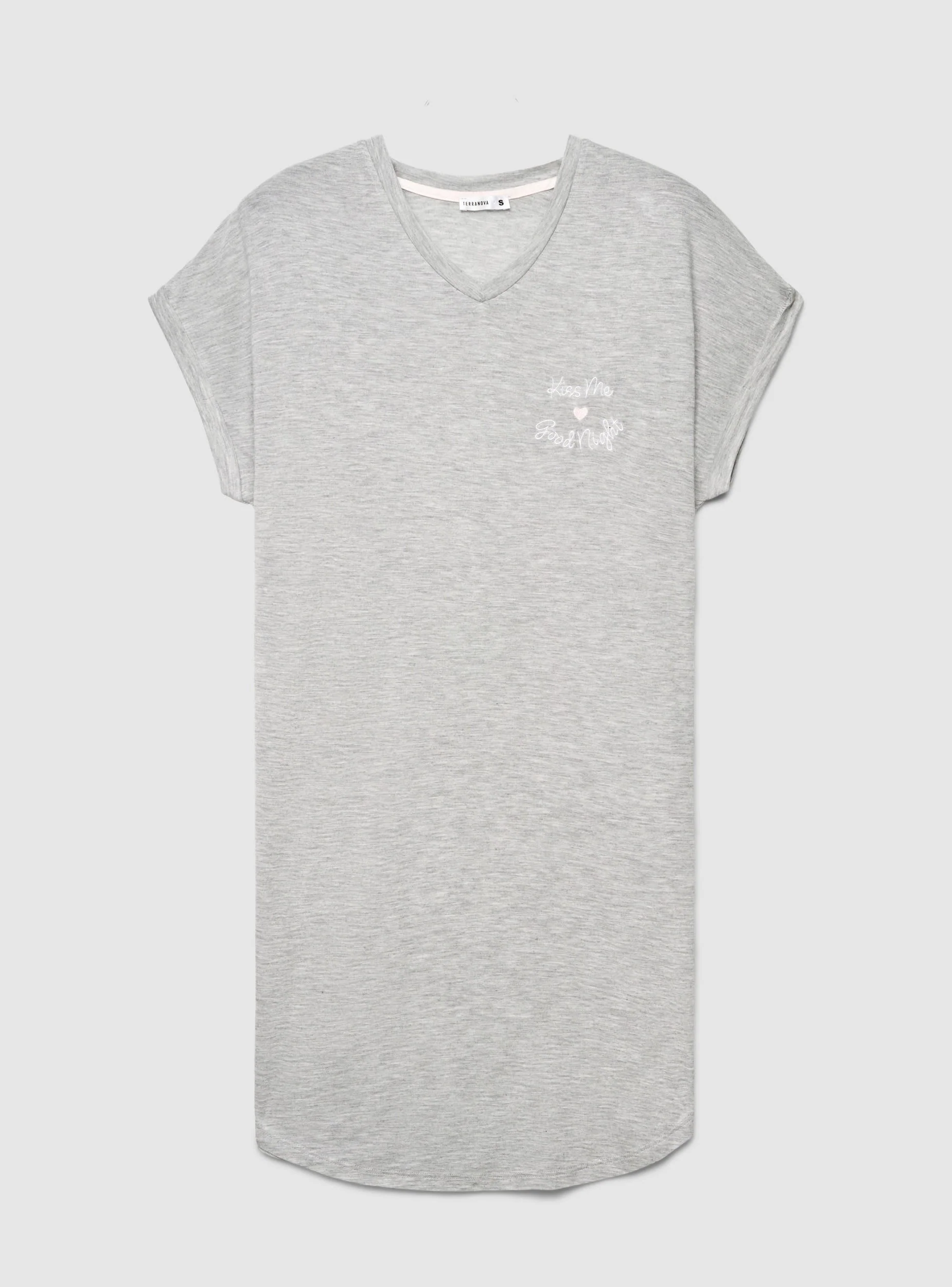 T-shirt maxi Pigiama con scollo a V e scritta