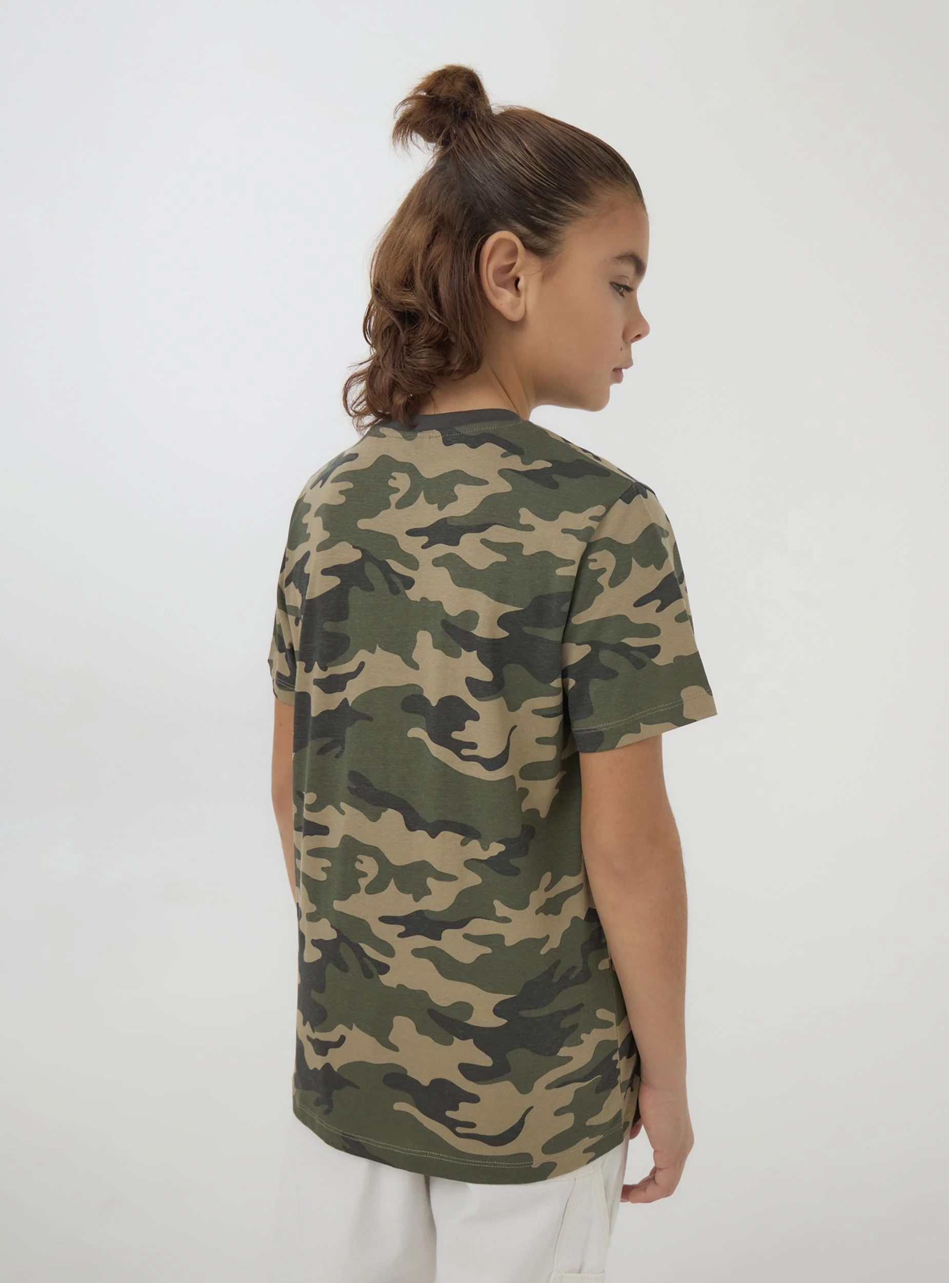 T-shirt mimetica con scritta
