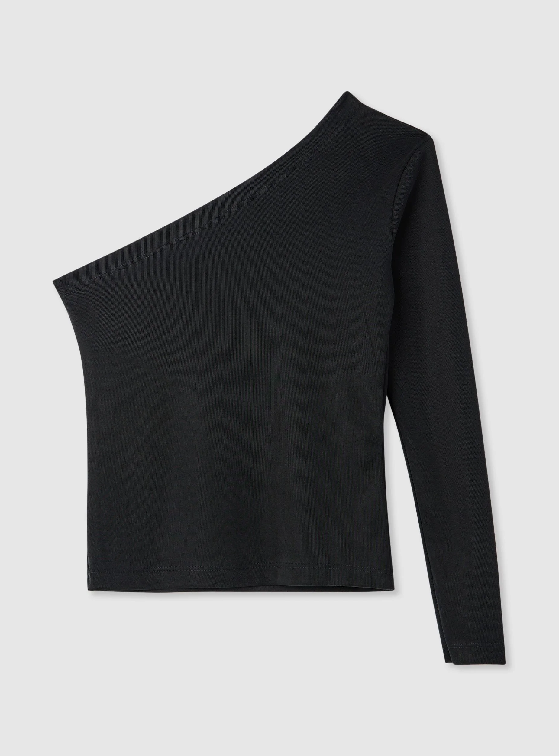 T-shirt monospalla a costine - Image 5